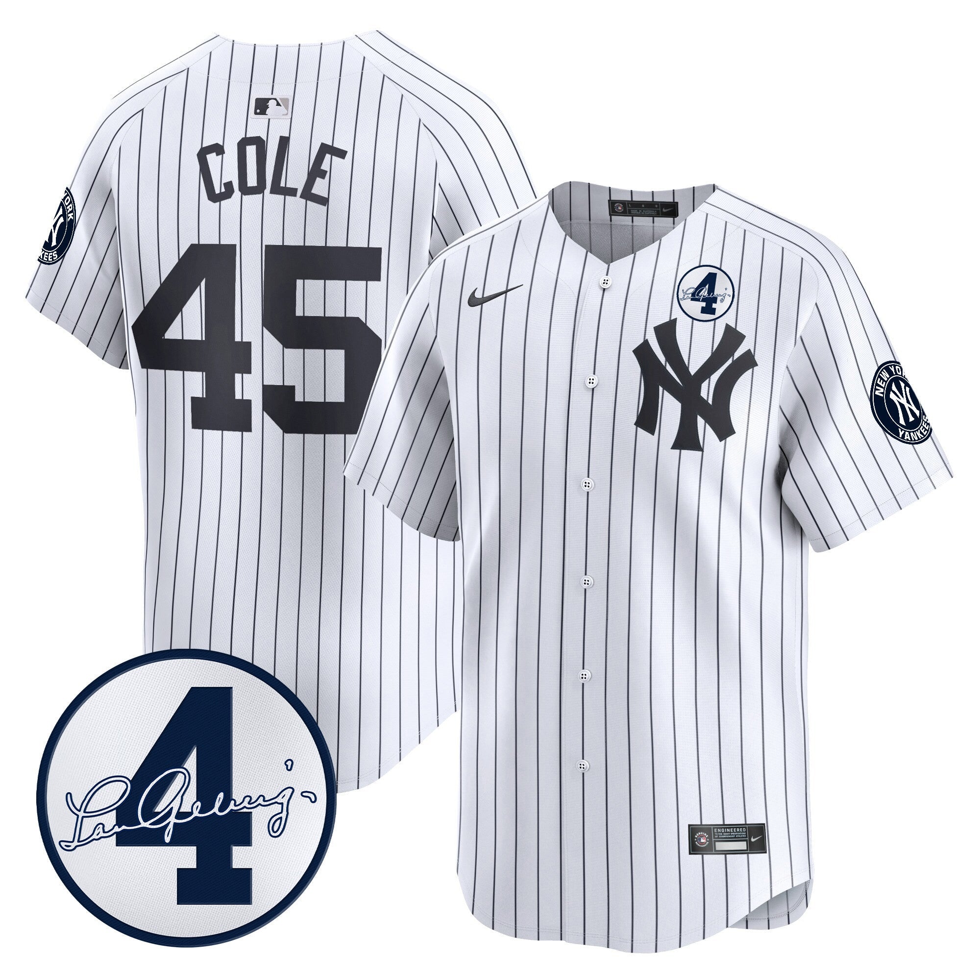 Men’s New York Lou Gehrig Patch Vapor Premier Limited Jersey