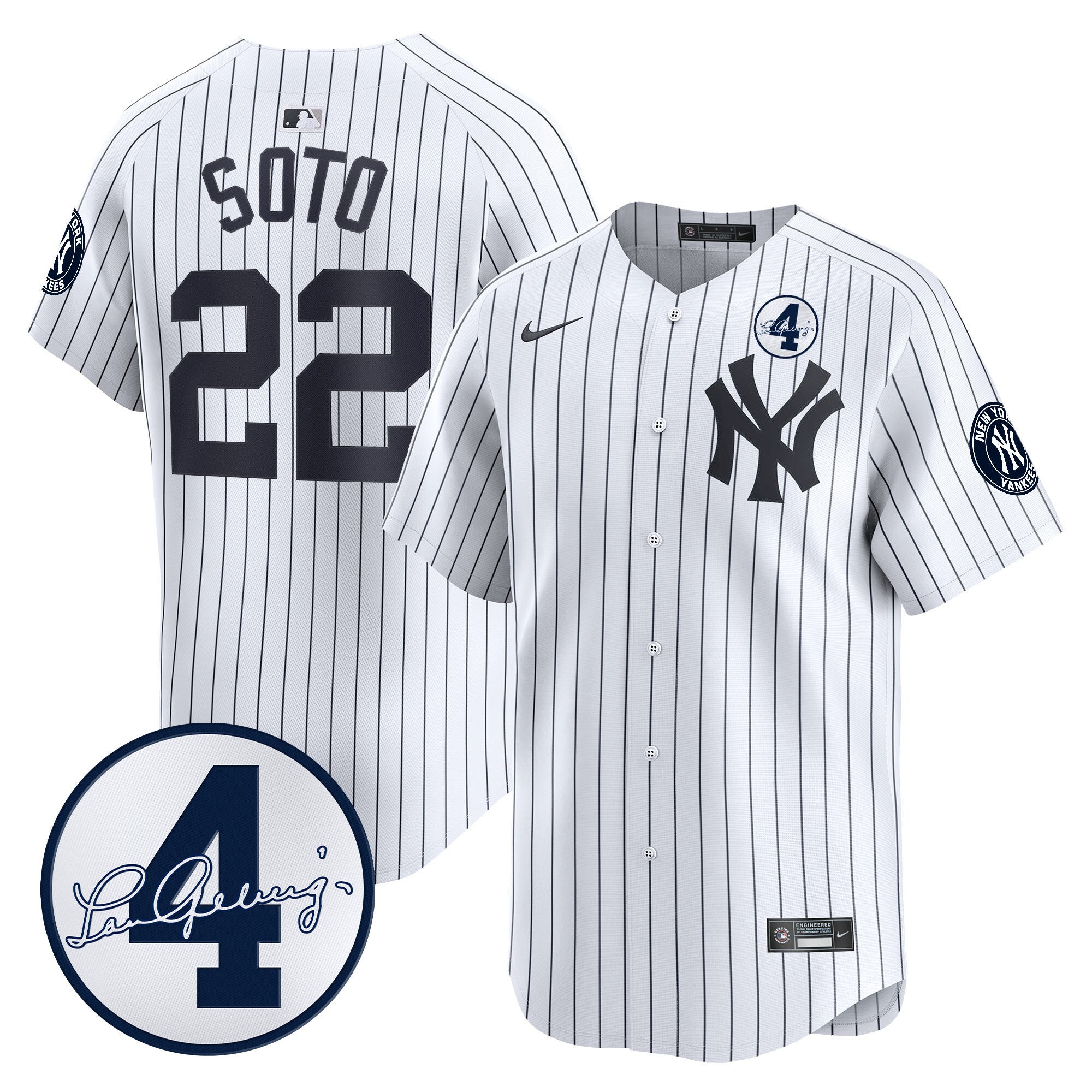 Men’s New York Lou Gehrig Patch Vapor Premier Limited Jersey