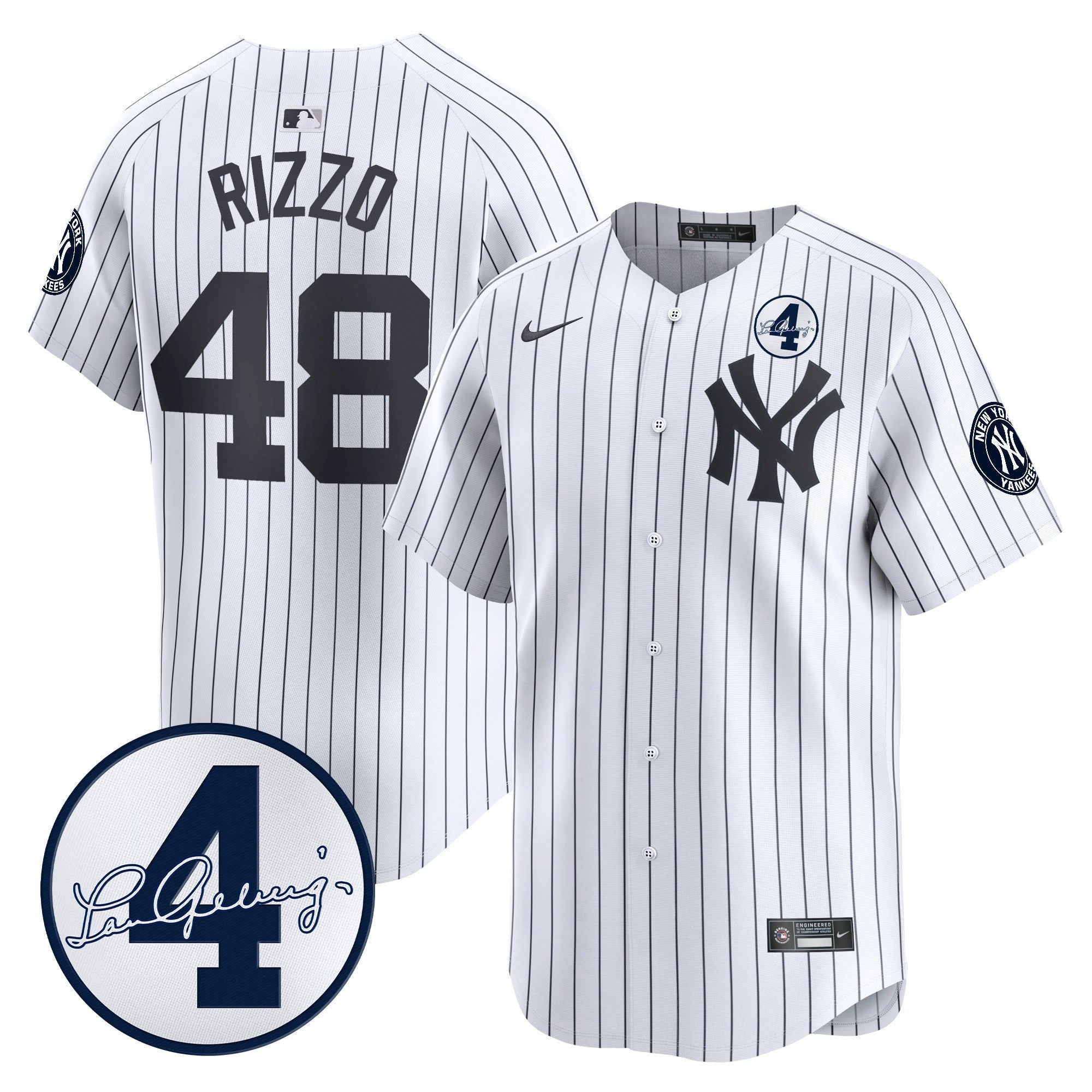 Men’s New York Lou Gehrig Patch Vapor Premier Limited Jersey