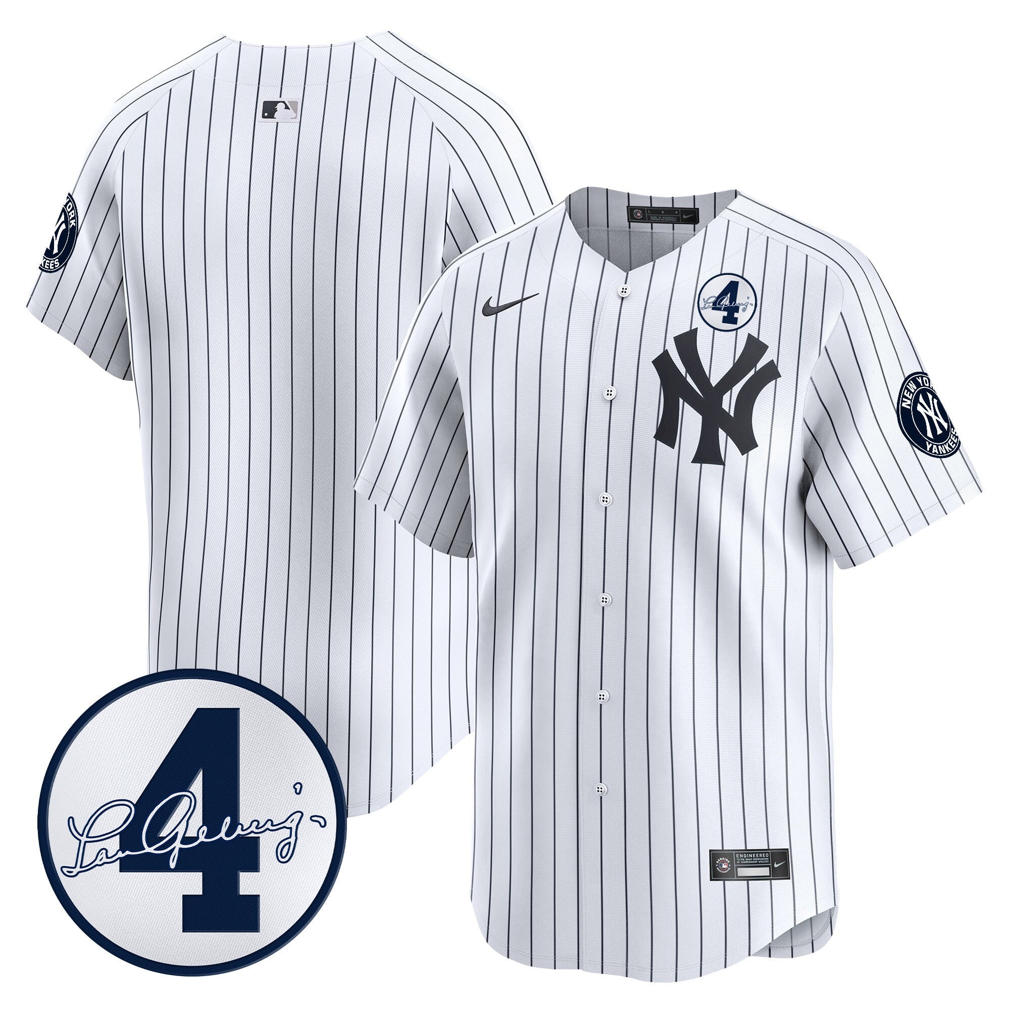 Men’s New York Lou Gehrig Patch Vapor Premier Limited Jersey