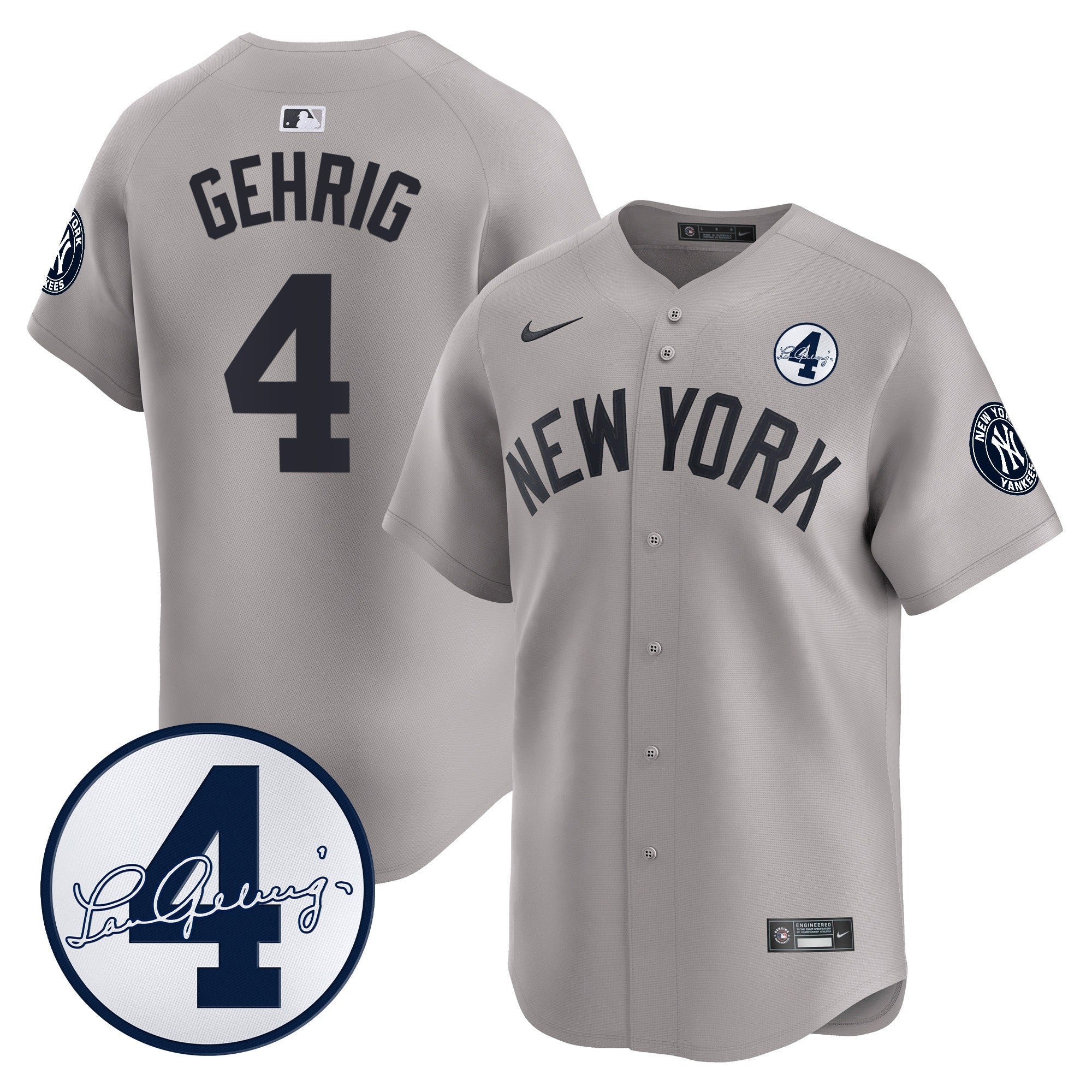 Men’s New York Lou Gehrig Patch Vapor Premier Limited Jersey