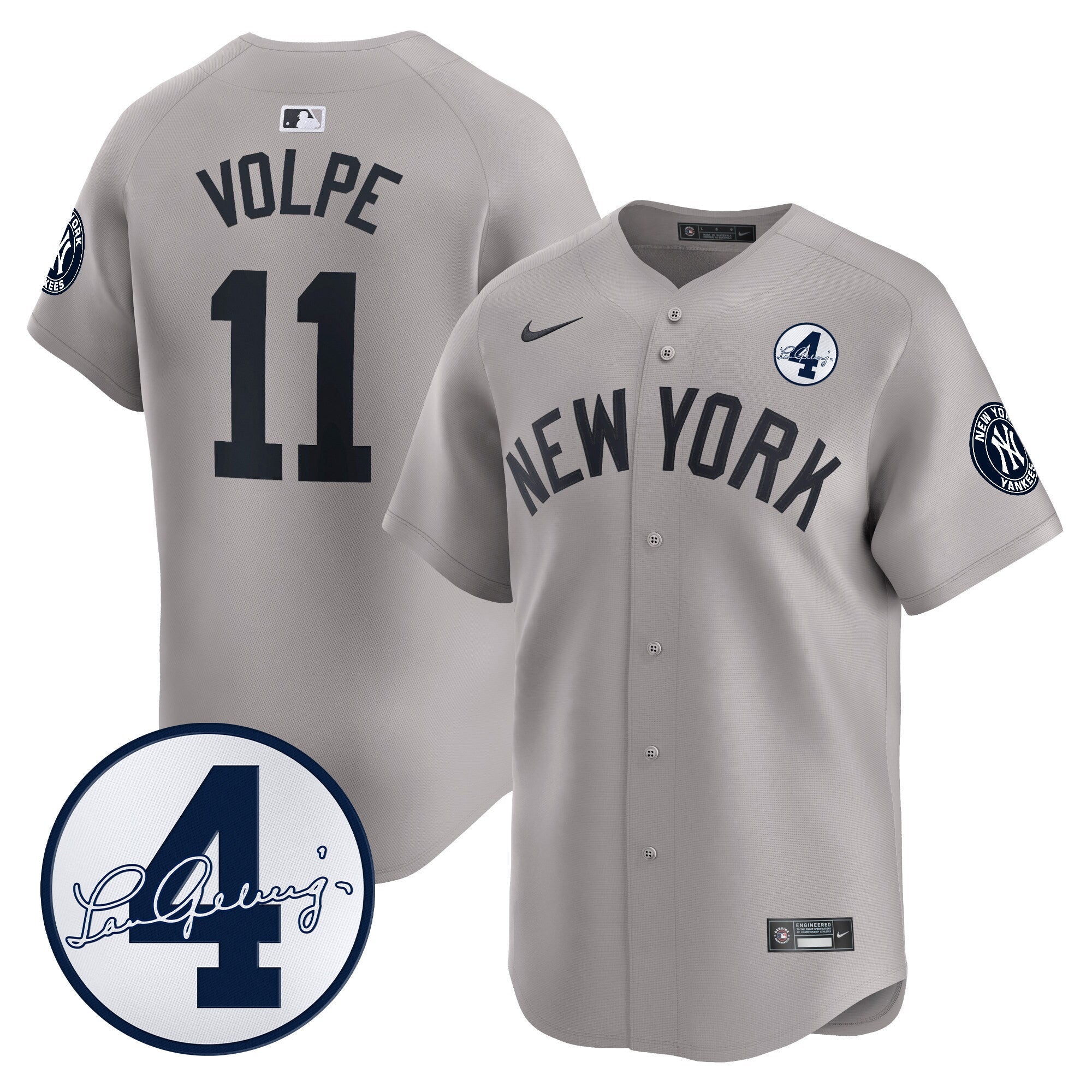 Men’s New York Lou Gehrig Patch Vapor Premier Limited Jersey