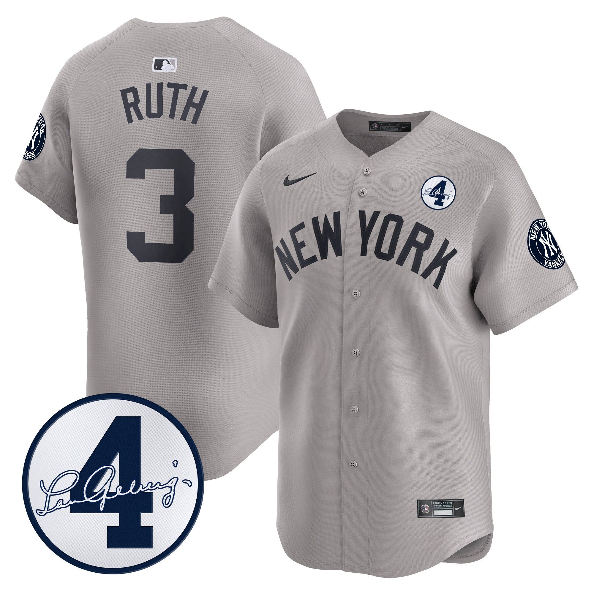 Men’s New York Lou Gehrig Patch Vapor Premier Limited Jersey