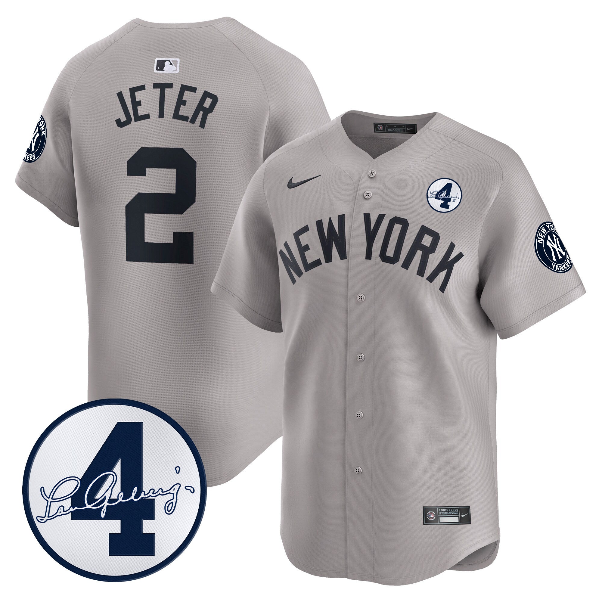 Men’s New York Lou Gehrig Patch Vapor Premier Limited Jersey