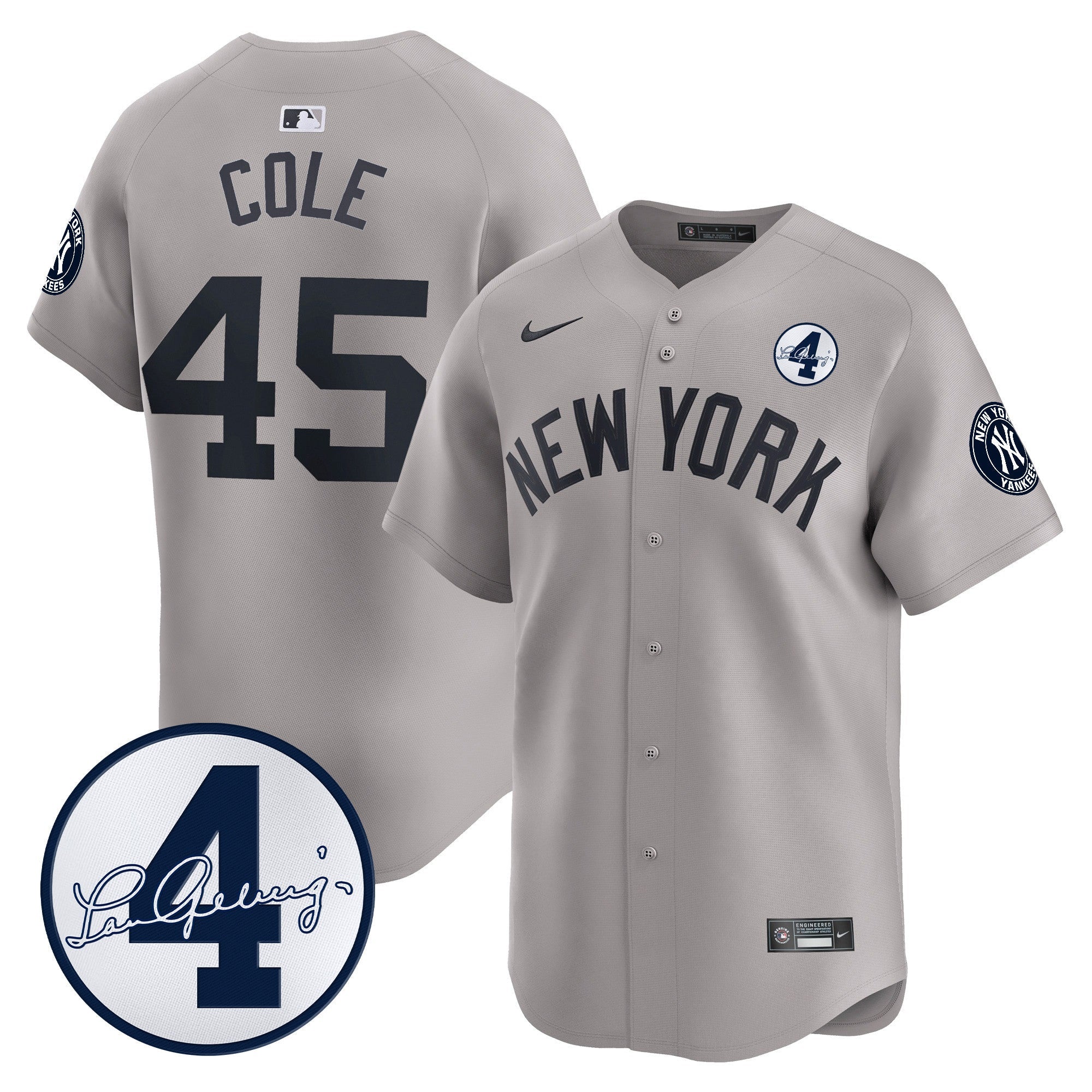 Men’s New York Lou Gehrig Patch Vapor Premier Limited Jersey