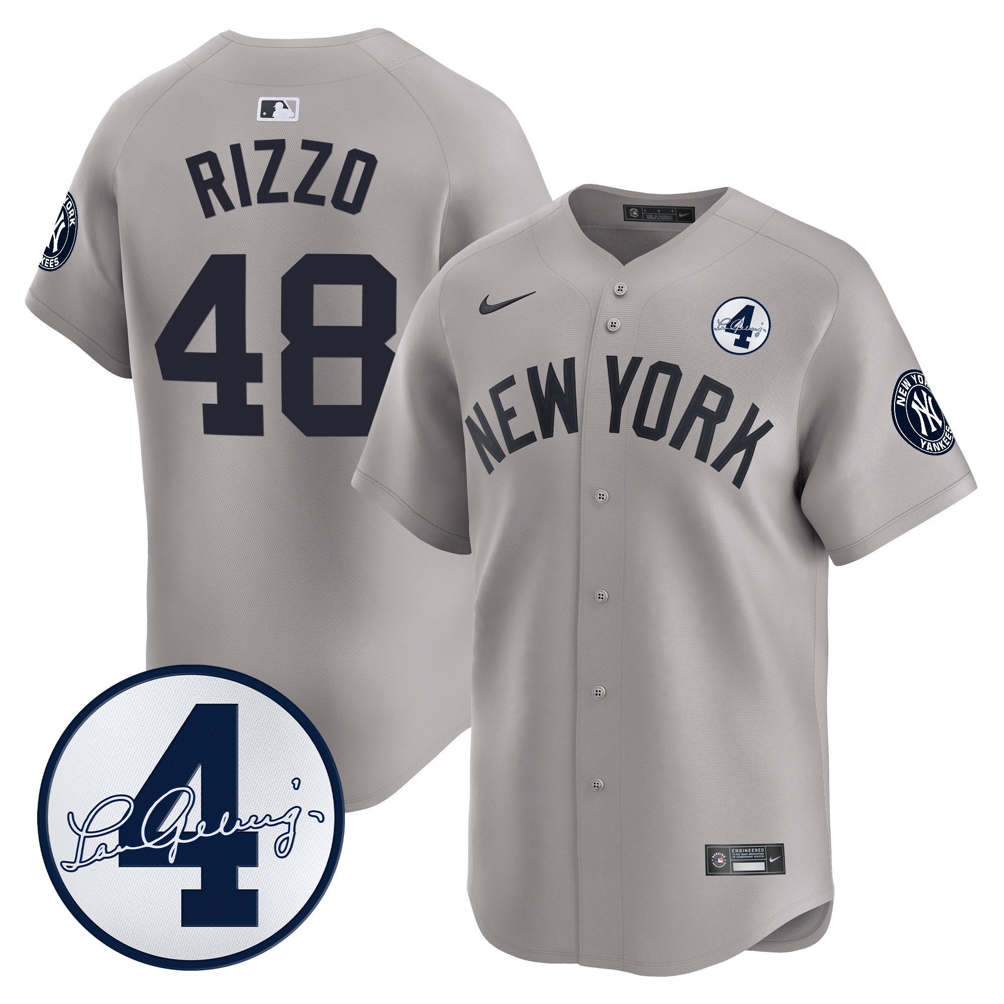 Men’s New York Lou Gehrig Patch Vapor Premier Limited Jersey