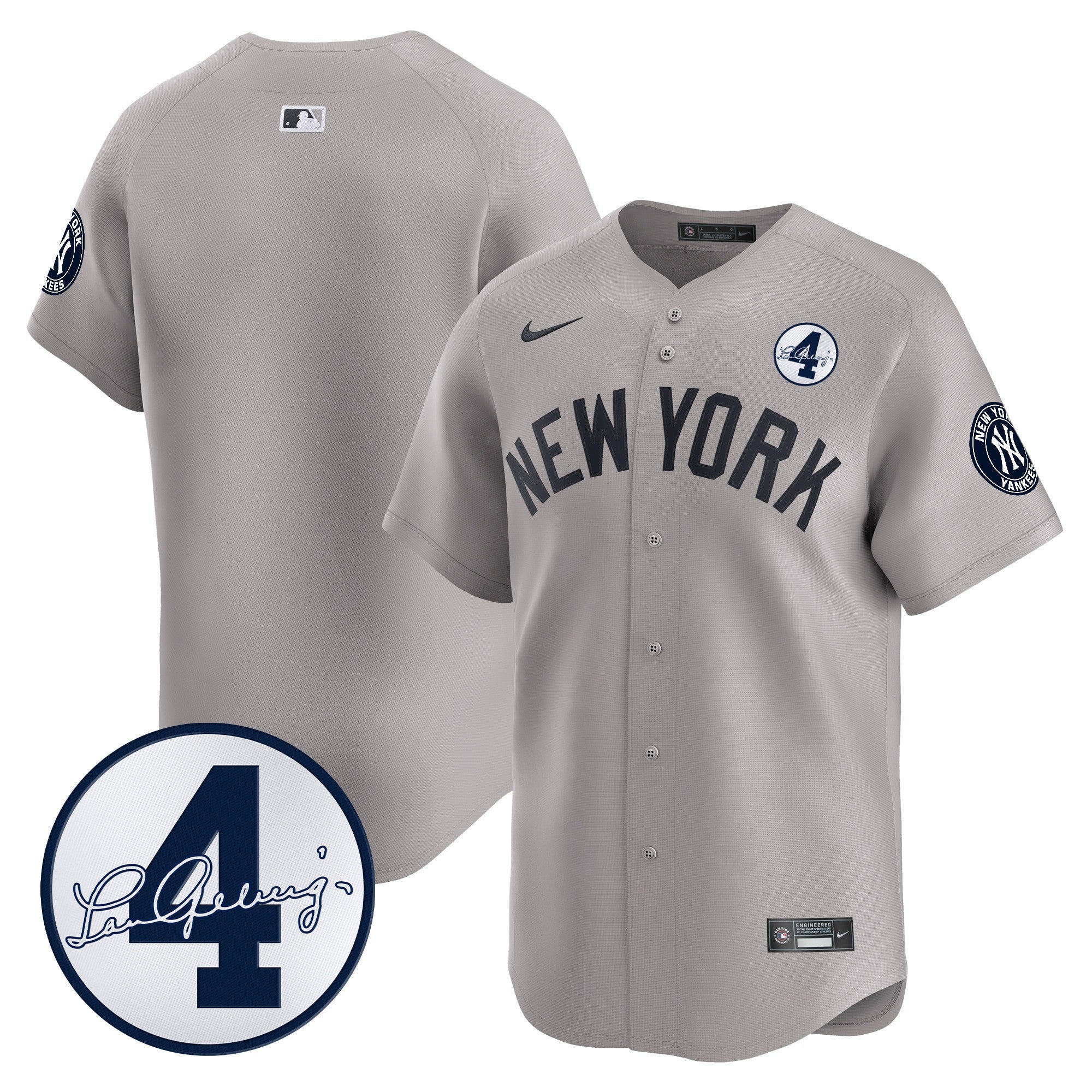 Men’s New York Lou Gehrig Patch Vapor Premier Limited Jersey