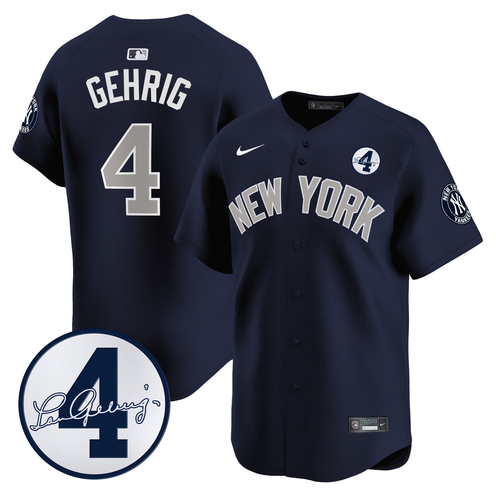 Men’s New York Lou Gehrig Patch Vapor Premier Limited Jersey