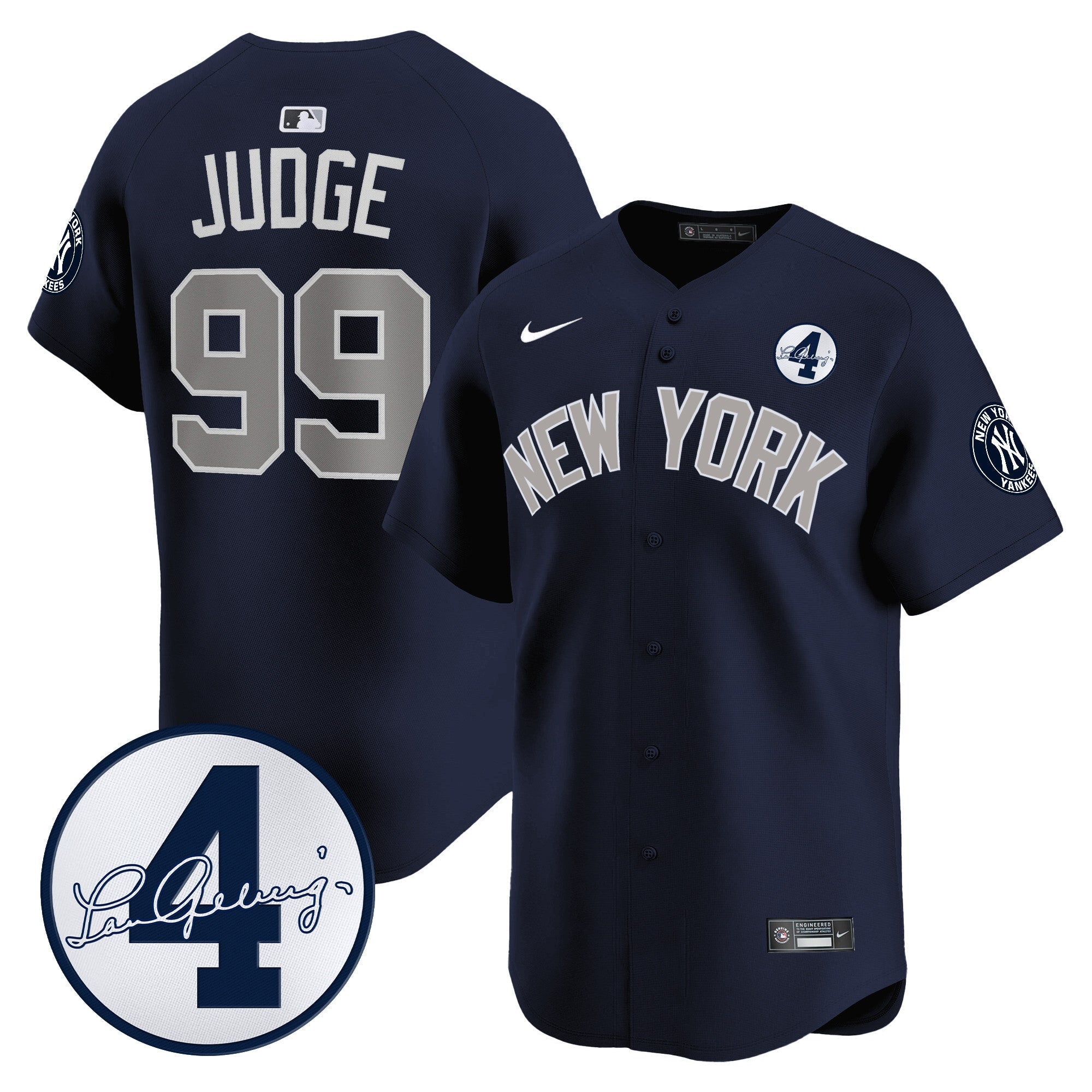 Men’s New York Lou Gehrig Patch Vapor Premier Limited Jersey