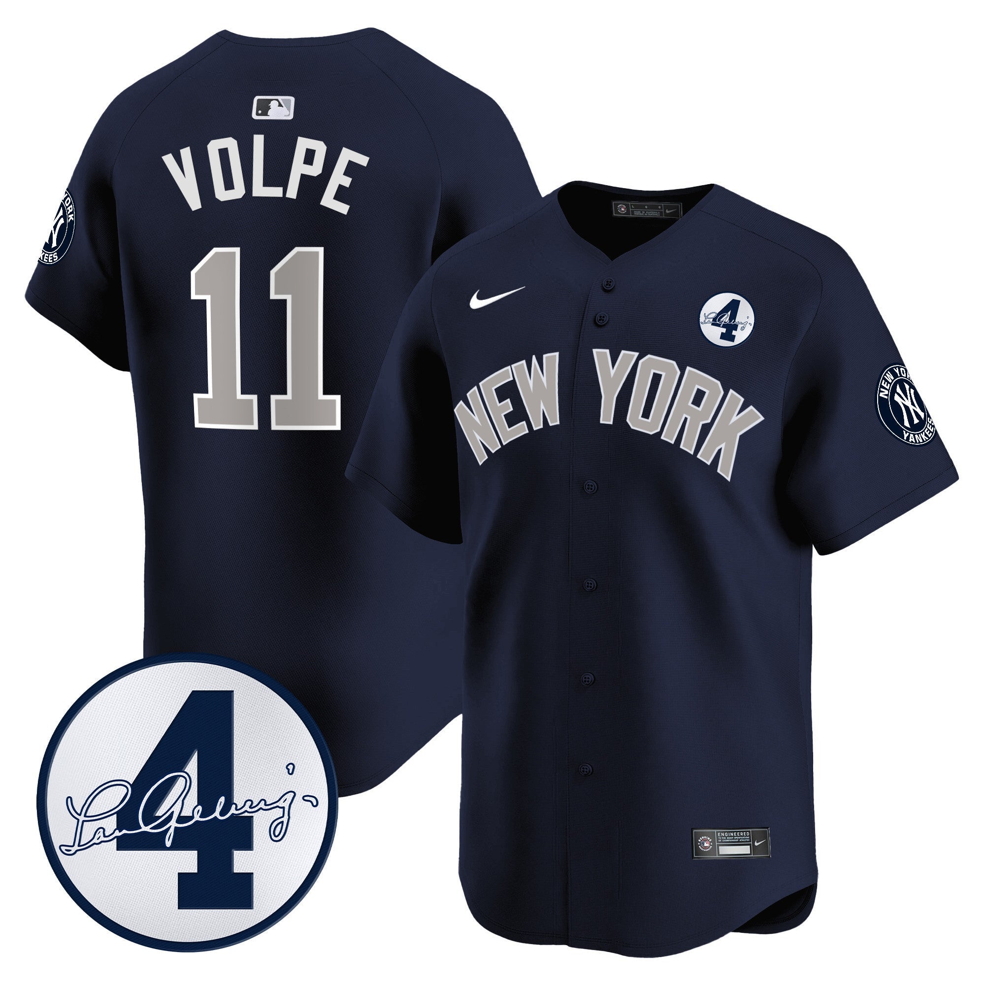 Men’s New York Lou Gehrig Patch Vapor Premier Limited Jersey