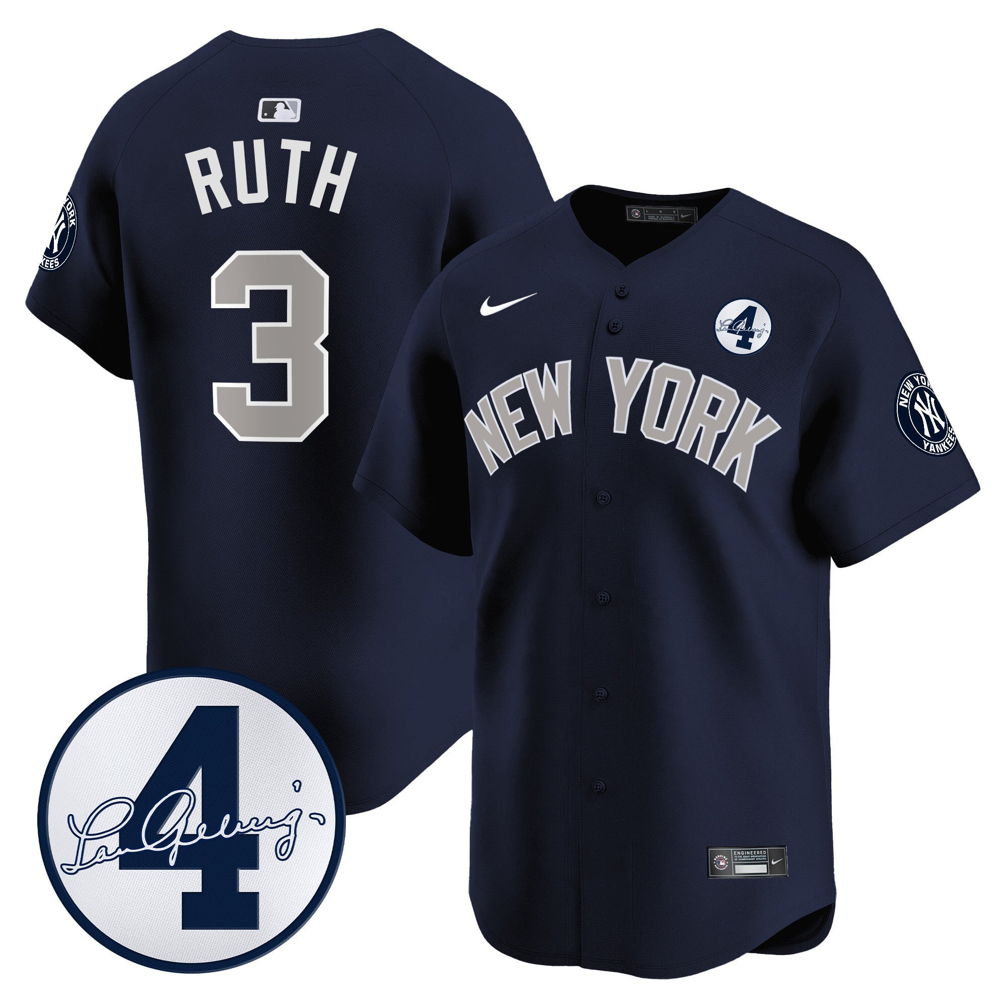 Men’s New York Lou Gehrig Patch Vapor Premier Limited Jersey