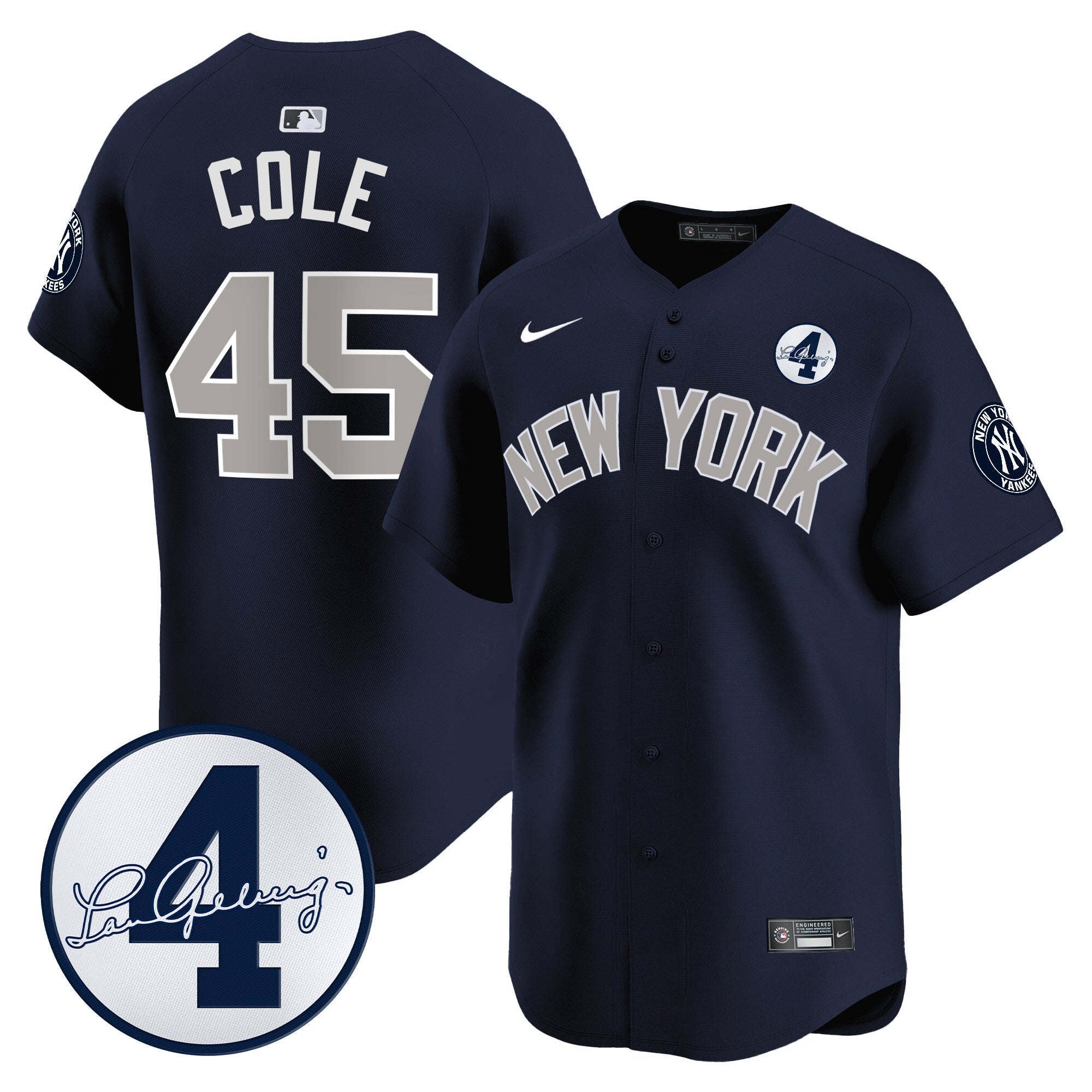 Men’s New York Lou Gehrig Patch Vapor Premier Limited Jersey