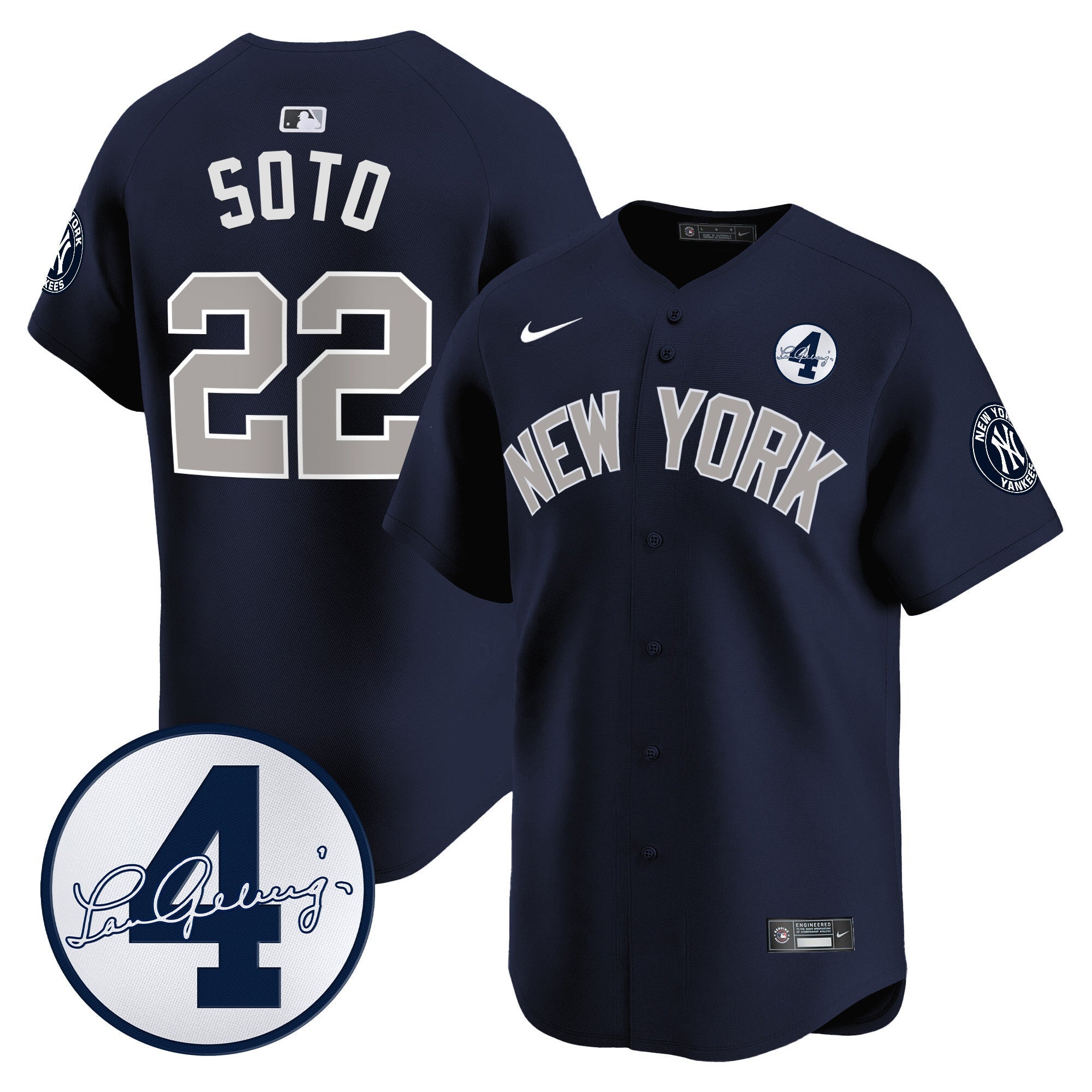 Men’s New York Lou Gehrig Patch Vapor Premier Limited Jersey
