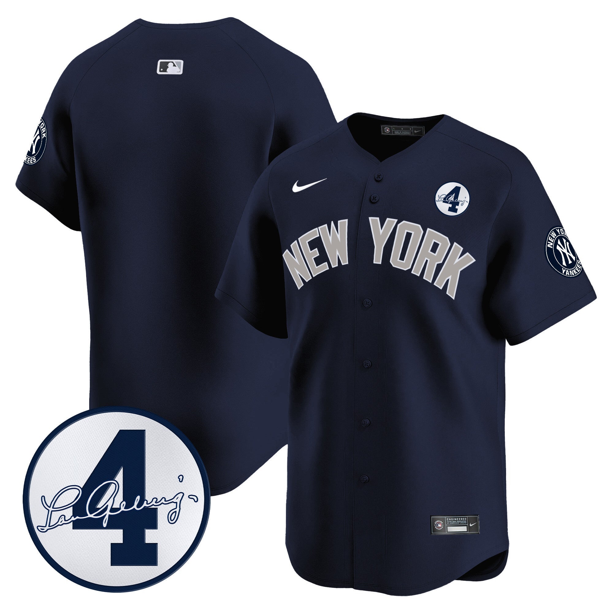 Men’s New York Lou Gehrig Patch Vapor Premier Limited Jersey