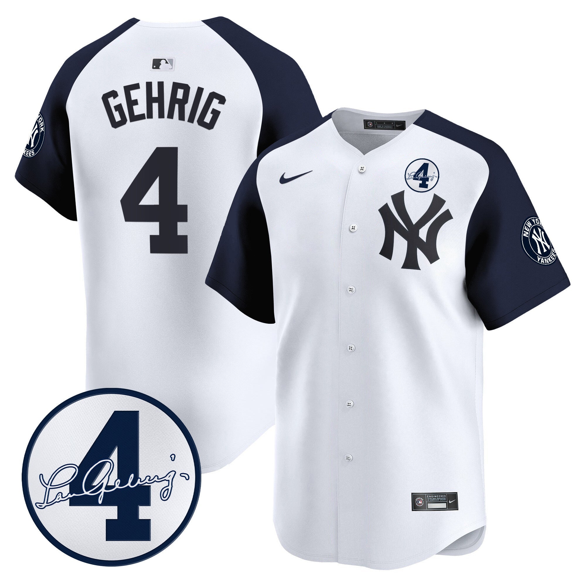 Men’s New York Lou Gehrig Patch Vapor Premier Limited Jersey