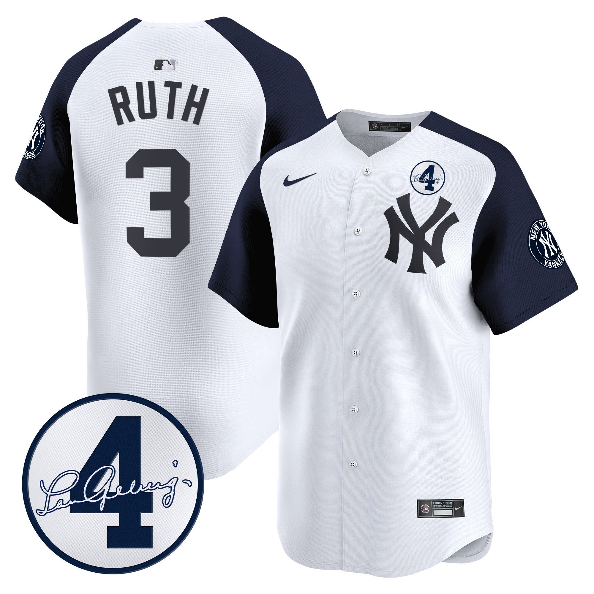 Men’s New York Lou Gehrig Patch Vapor Premier Limited Jersey