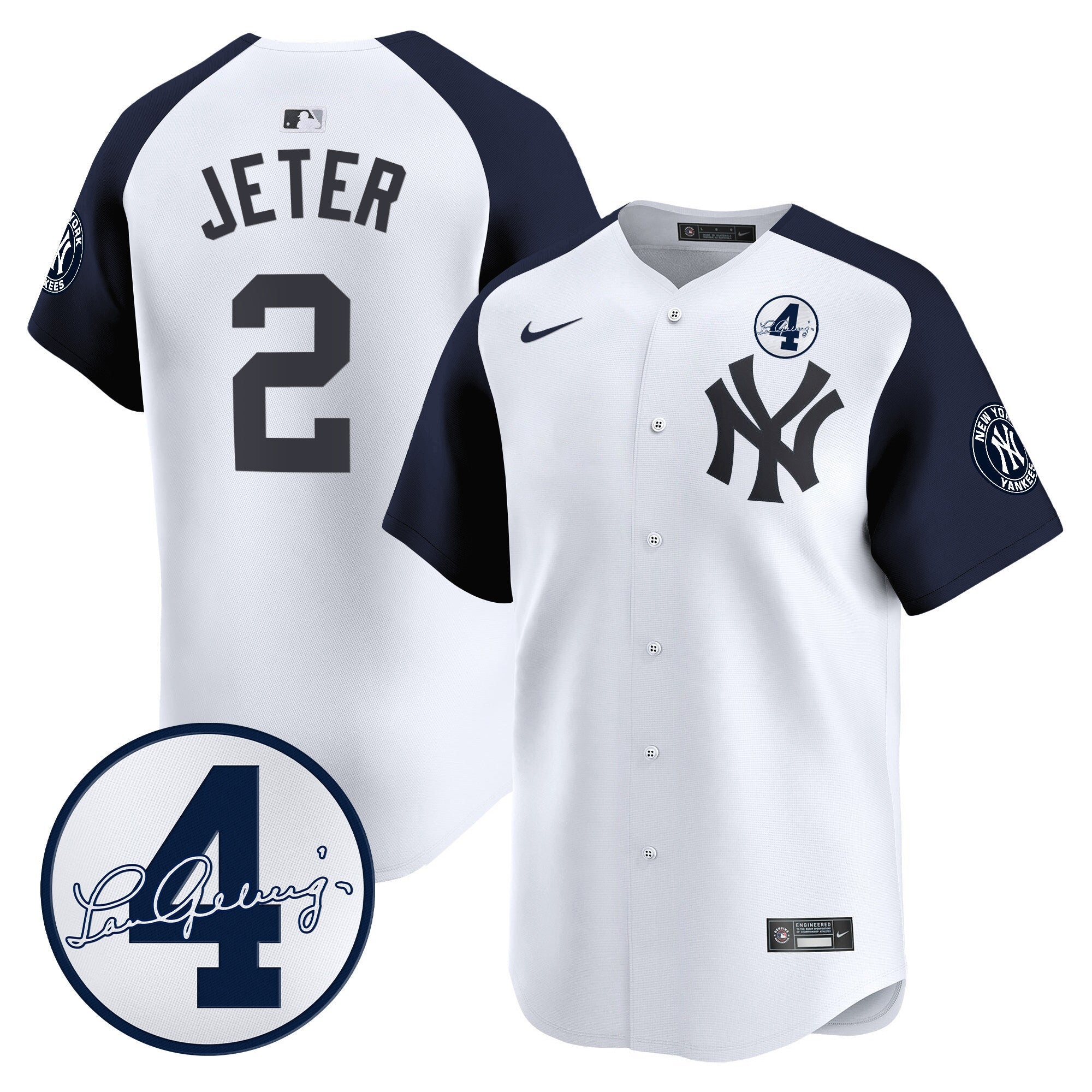 Men’s New York Lou Gehrig Patch Vapor Premier Limited Jersey