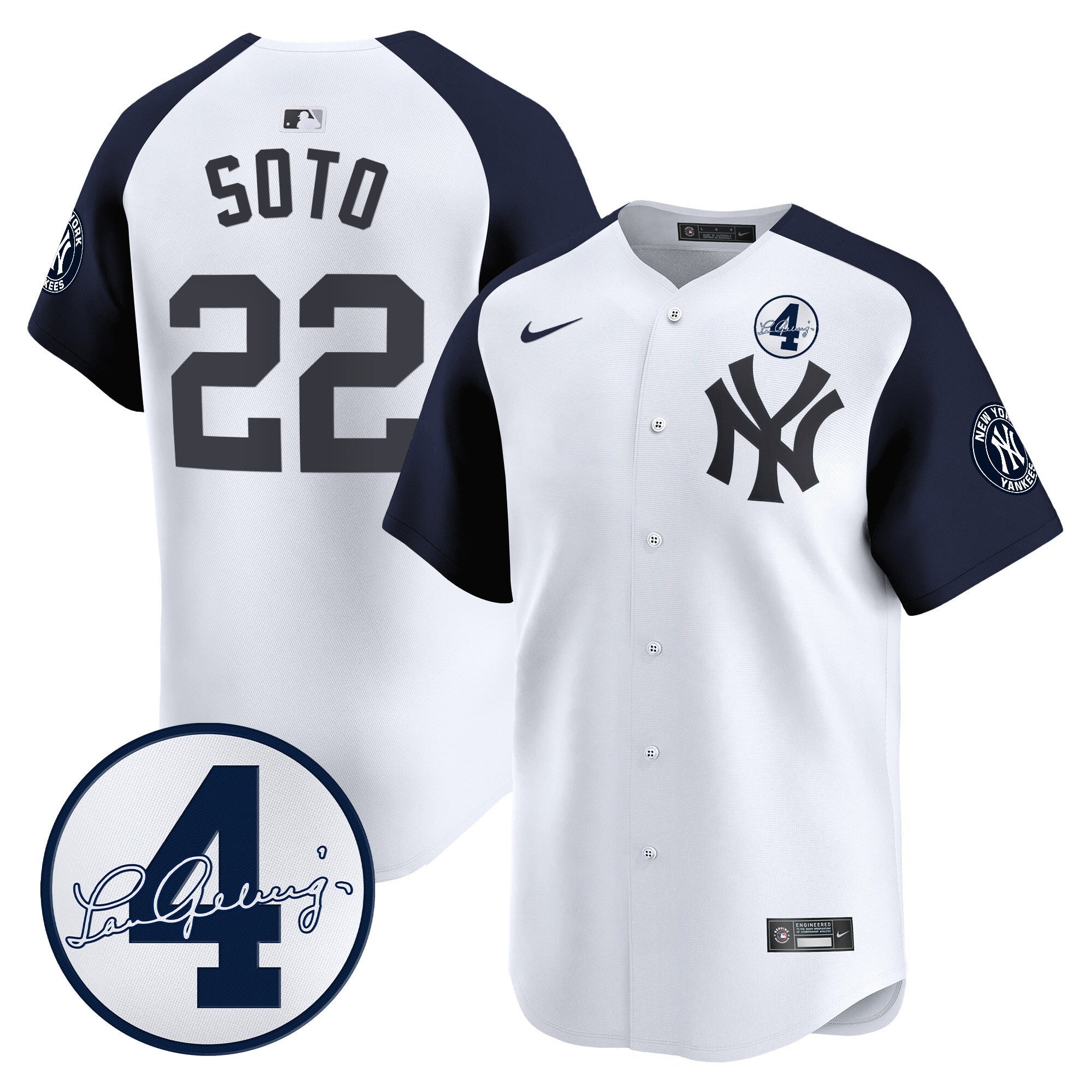 Men’s New York Lou Gehrig Patch Vapor Premier Limited Jersey