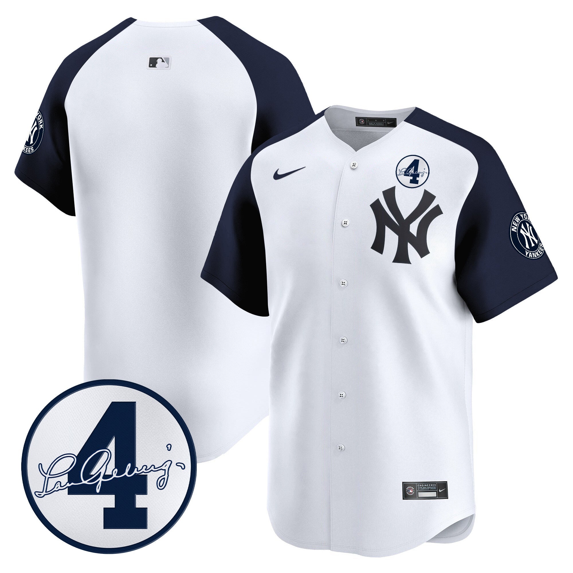 Men’s New York Lou Gehrig Patch Vapor Premier Limited Jersey