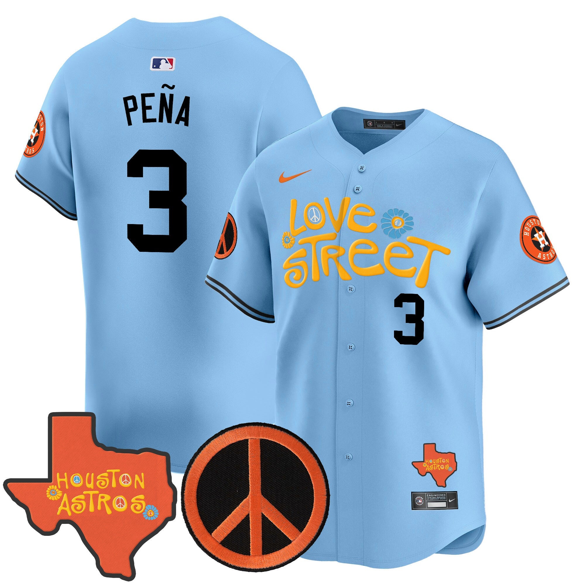 Men’s Love Street & Peace Sign Patch Vapor Premier Limited Jersey V3