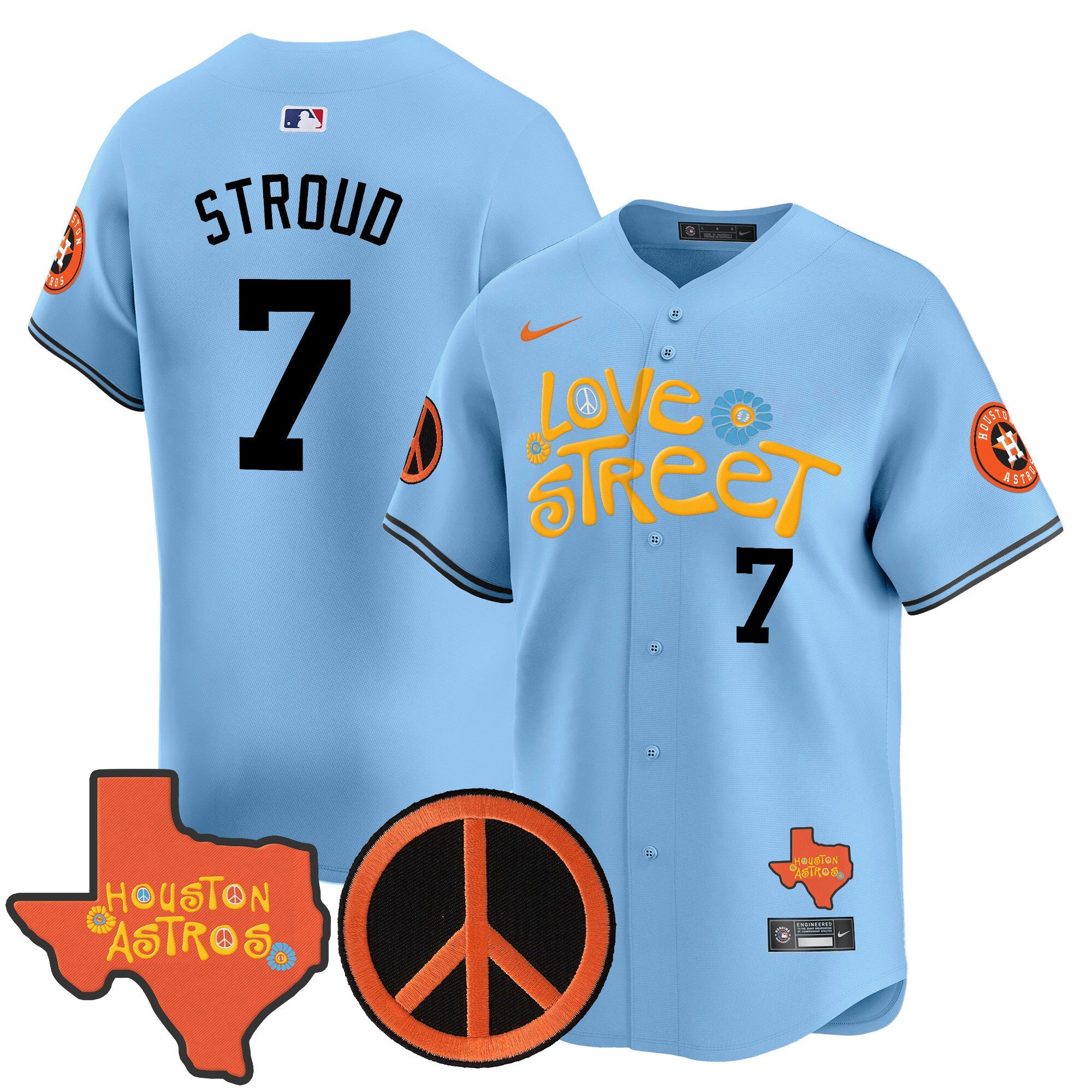 Men’s Love Street & Peace Sign Patch Vapor Premier Limited Jersey V3