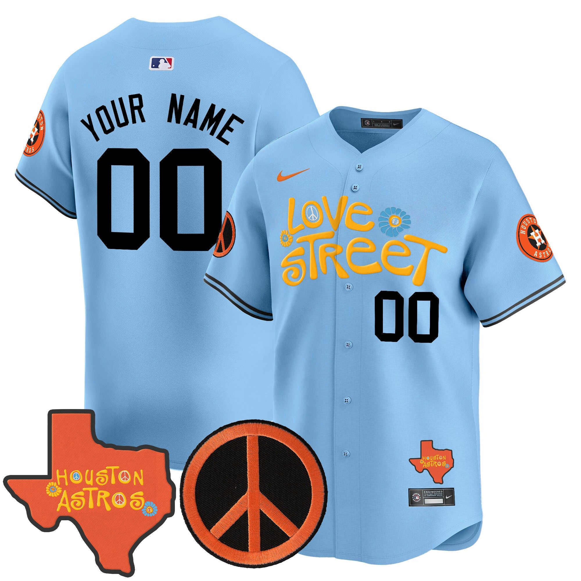 Love Street & Peace Sign Patch Vapor Premier Limited Custom Jersey V3