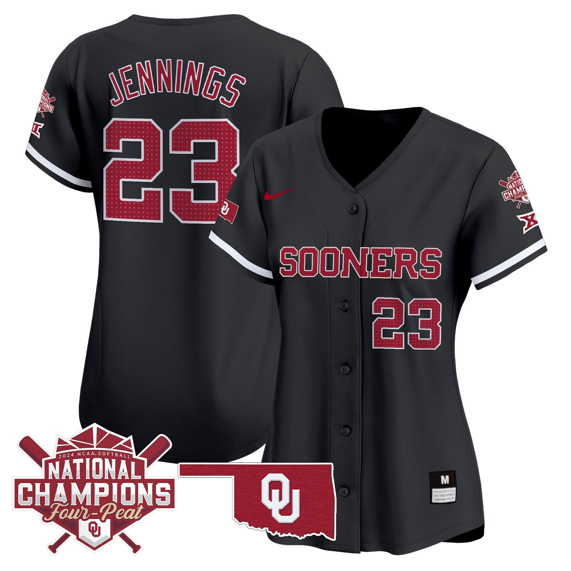 Women’s size – Oklahoma Women’s Champions Patch Vapor Premier Limited Jersey V2