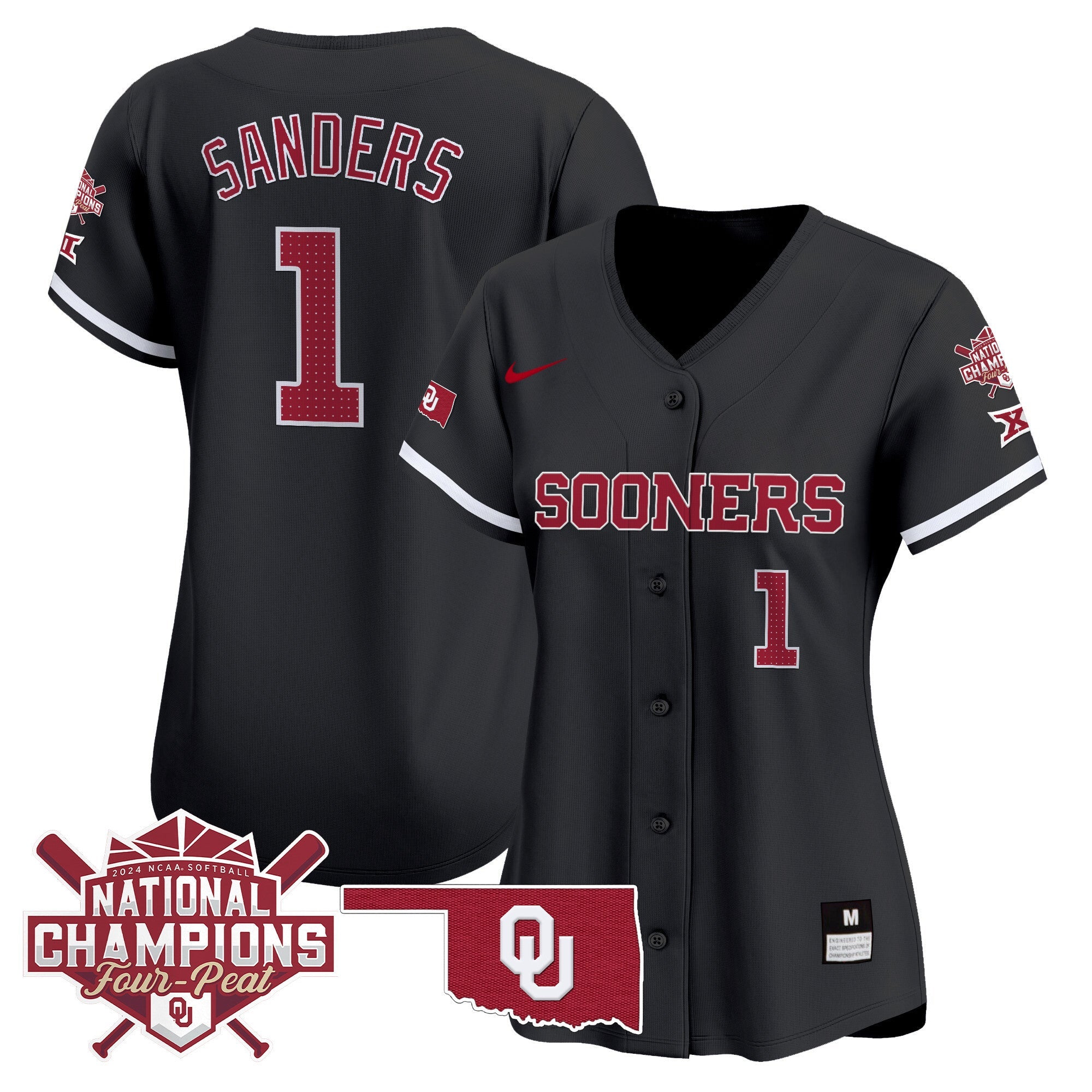 Women’s size – Oklahoma Women’s Champions Patch Vapor Premier Limited Jersey V2