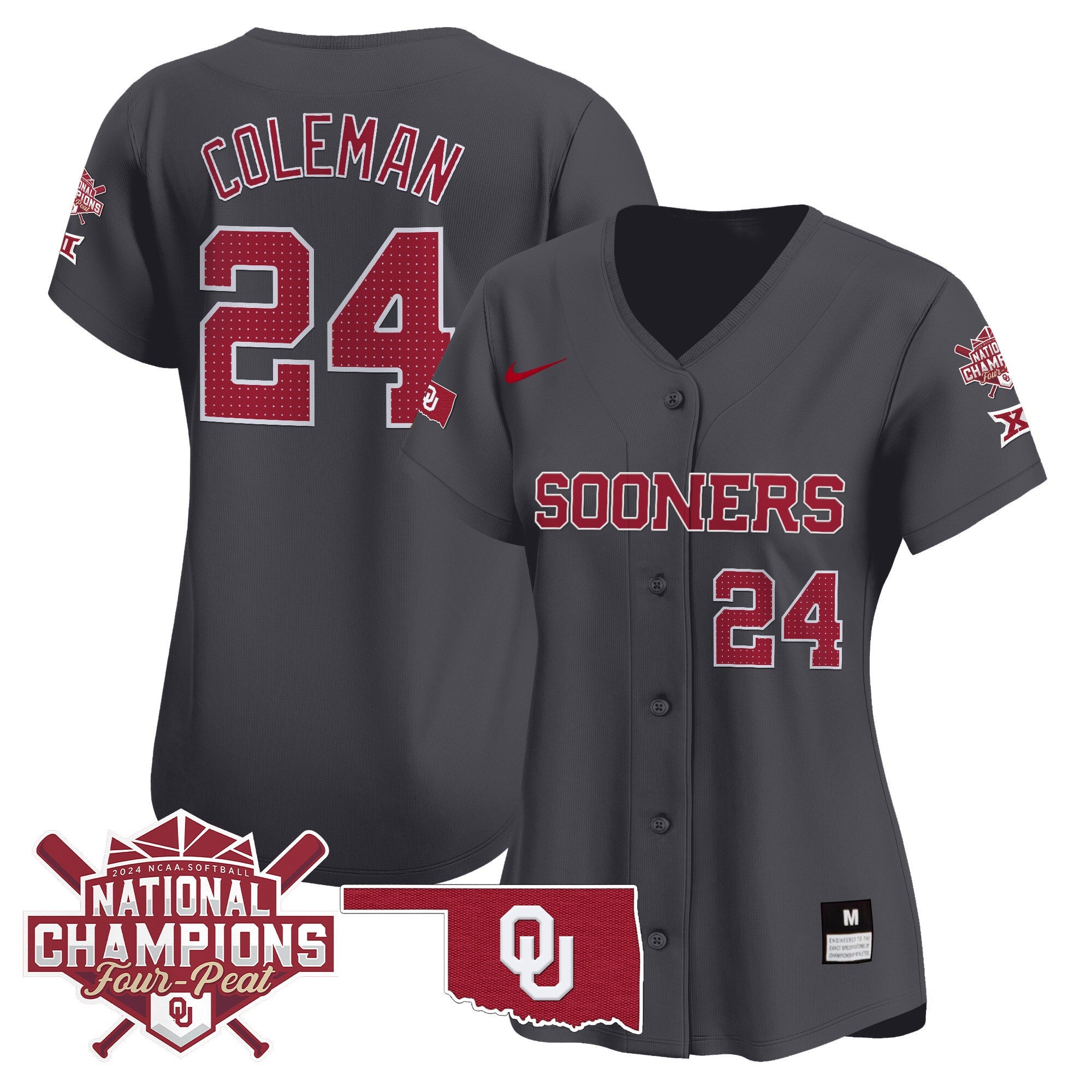 Women’s size – Oklahoma Women’s Champions Patch Vapor Premier Limited Jersey V2