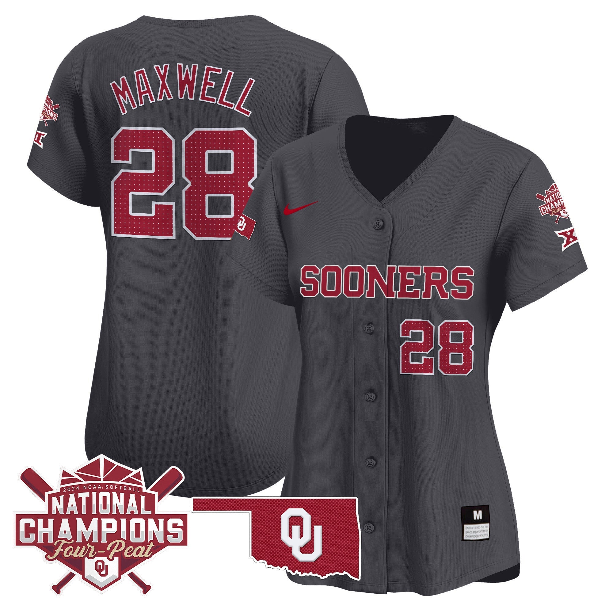 Women’s size – Oklahoma Women’s Champions Patch Vapor Premier Limited Jersey V2