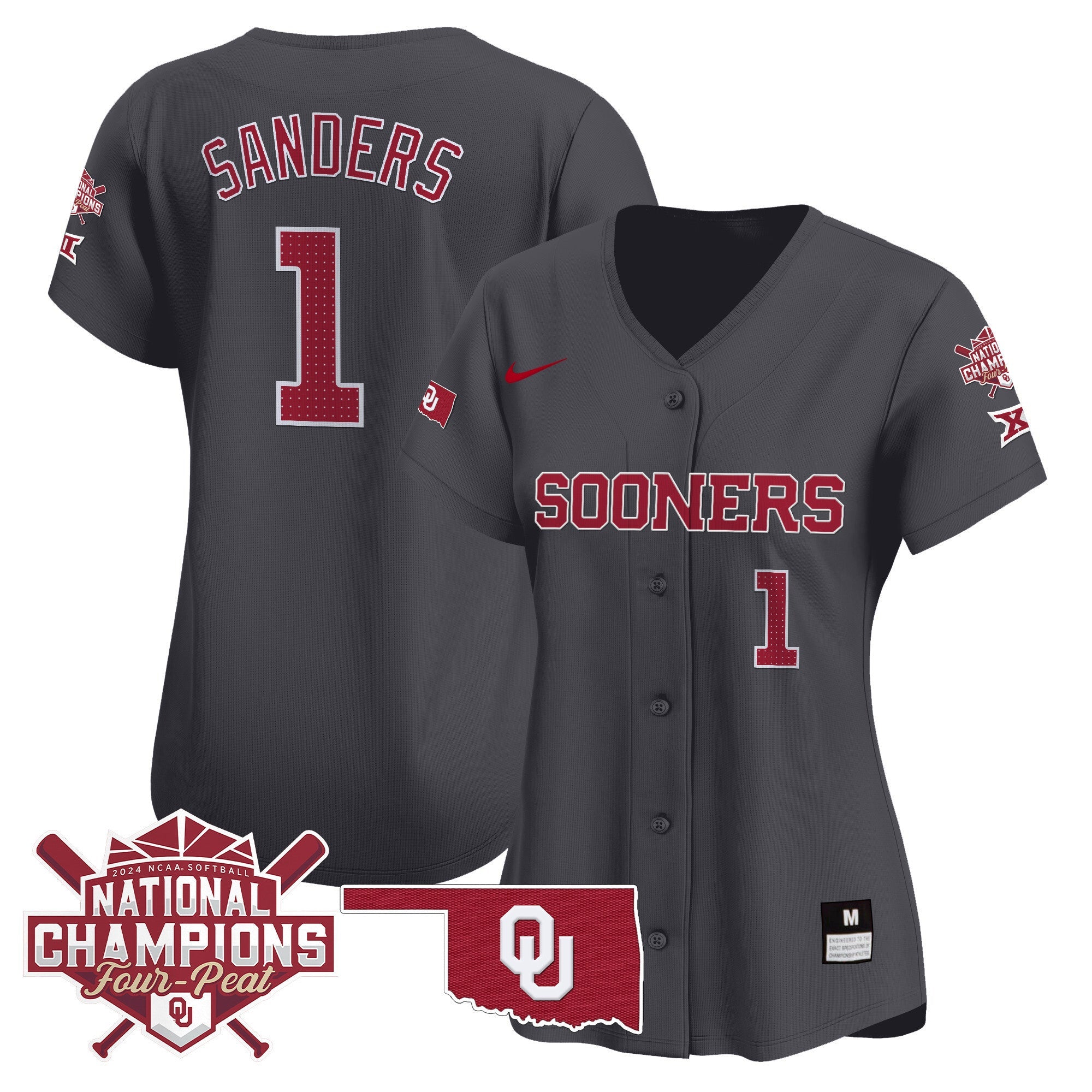 Women’s size – Oklahoma Women’s Champions Patch Vapor Premier Limited Jersey V2