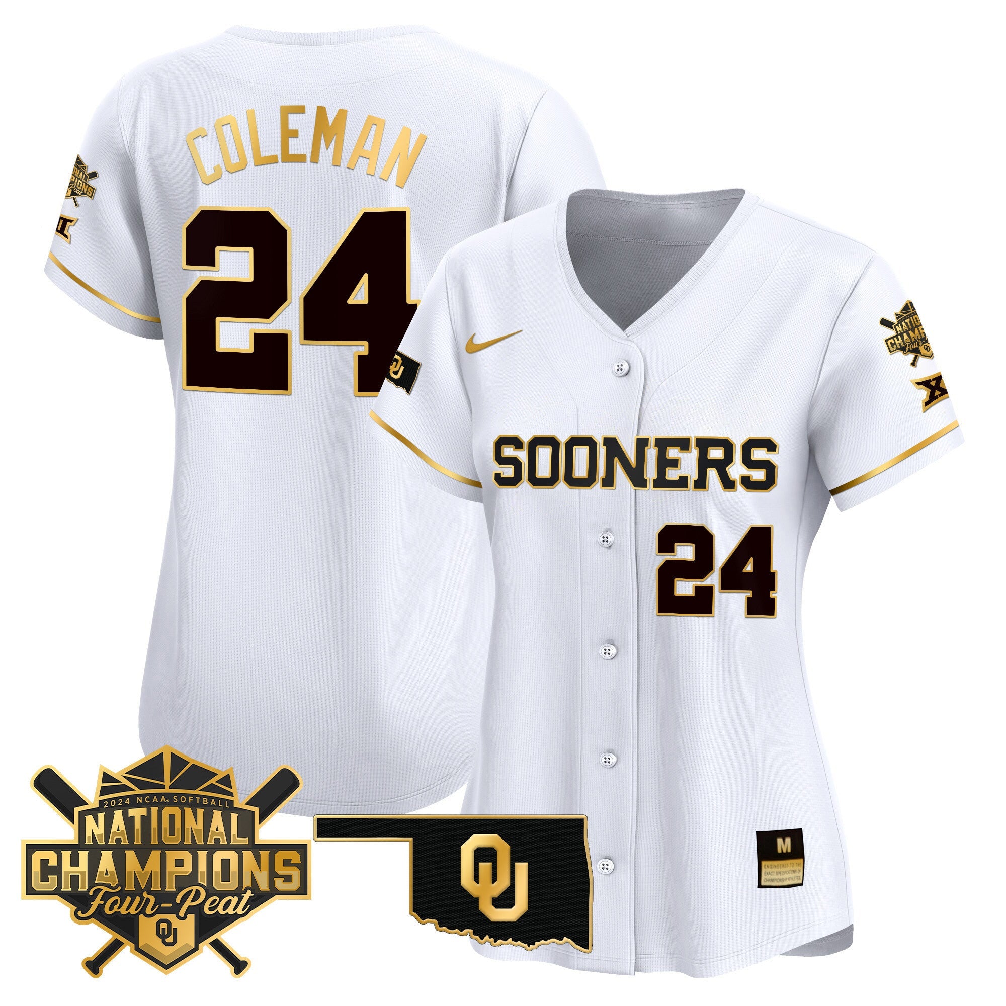 Women’s size – Oklahoma Women’s Champions Patch Vapor Premier Limited Jersey V2