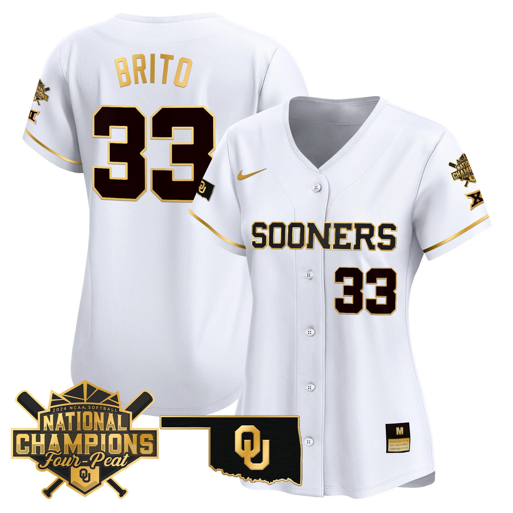 Women’s size – Oklahoma Women’s Champions Patch Vapor Premier Limited Jersey V2