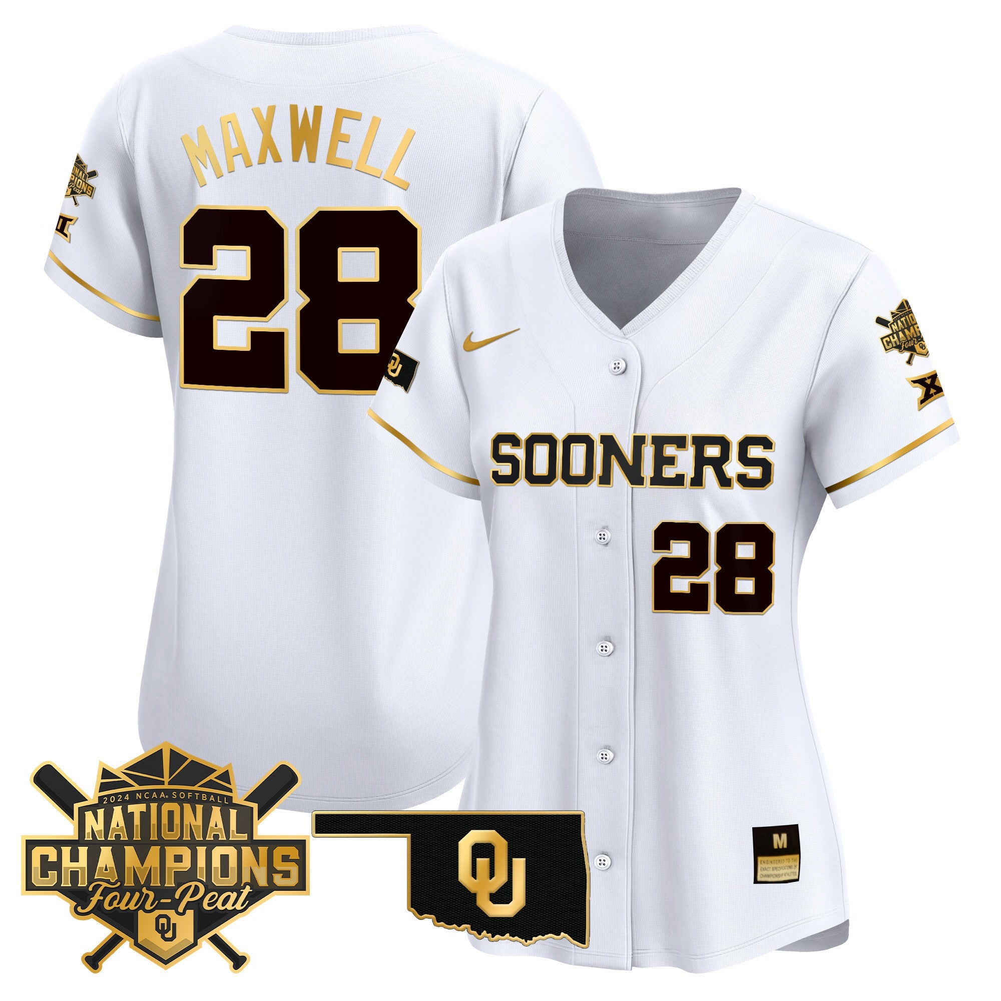 Women’s size – Oklahoma Women’s Champions Patch Vapor Premier Limited Jersey V2