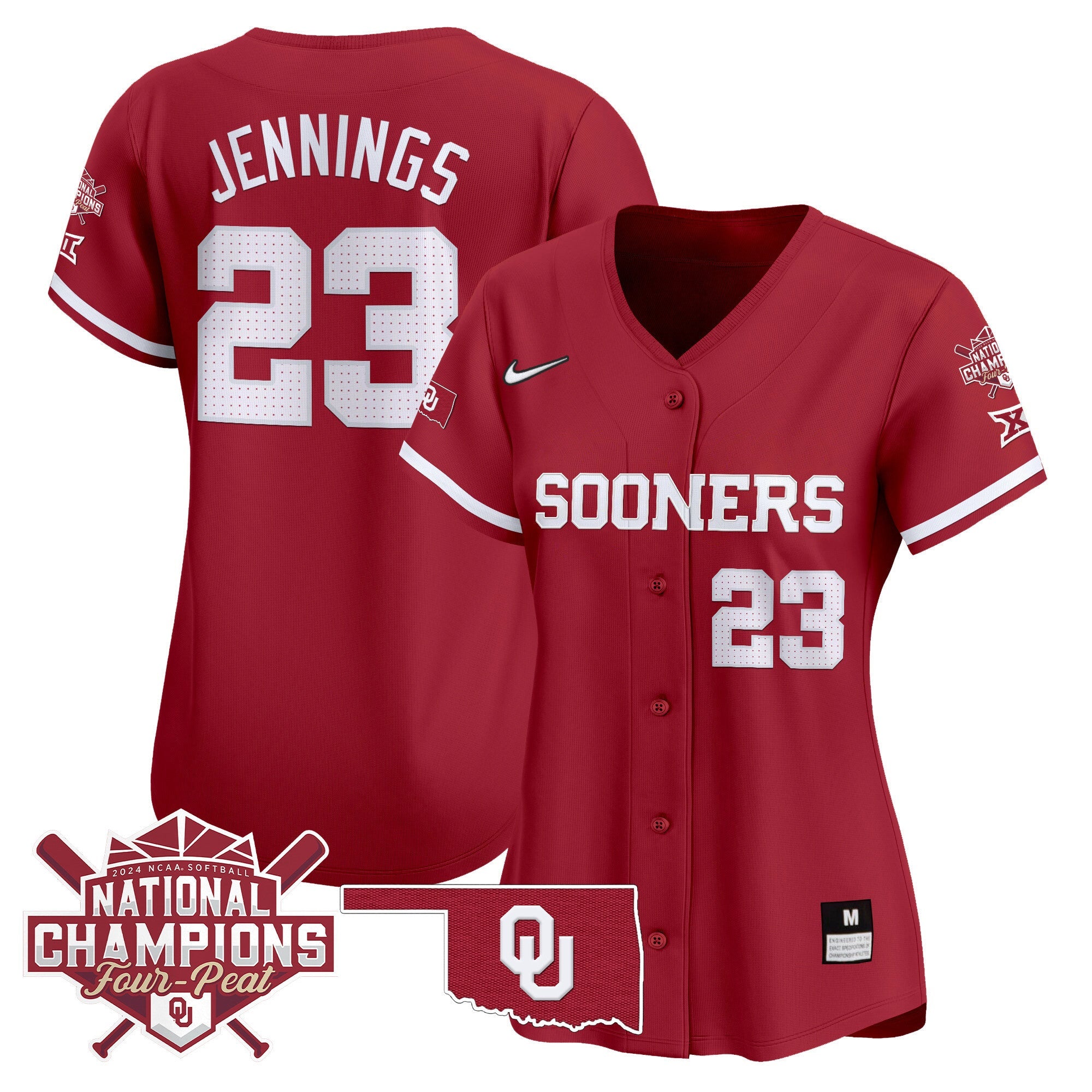 Women’s size – Oklahoma Women’s Champions Patch Vapor Premier Limited Jersey V2