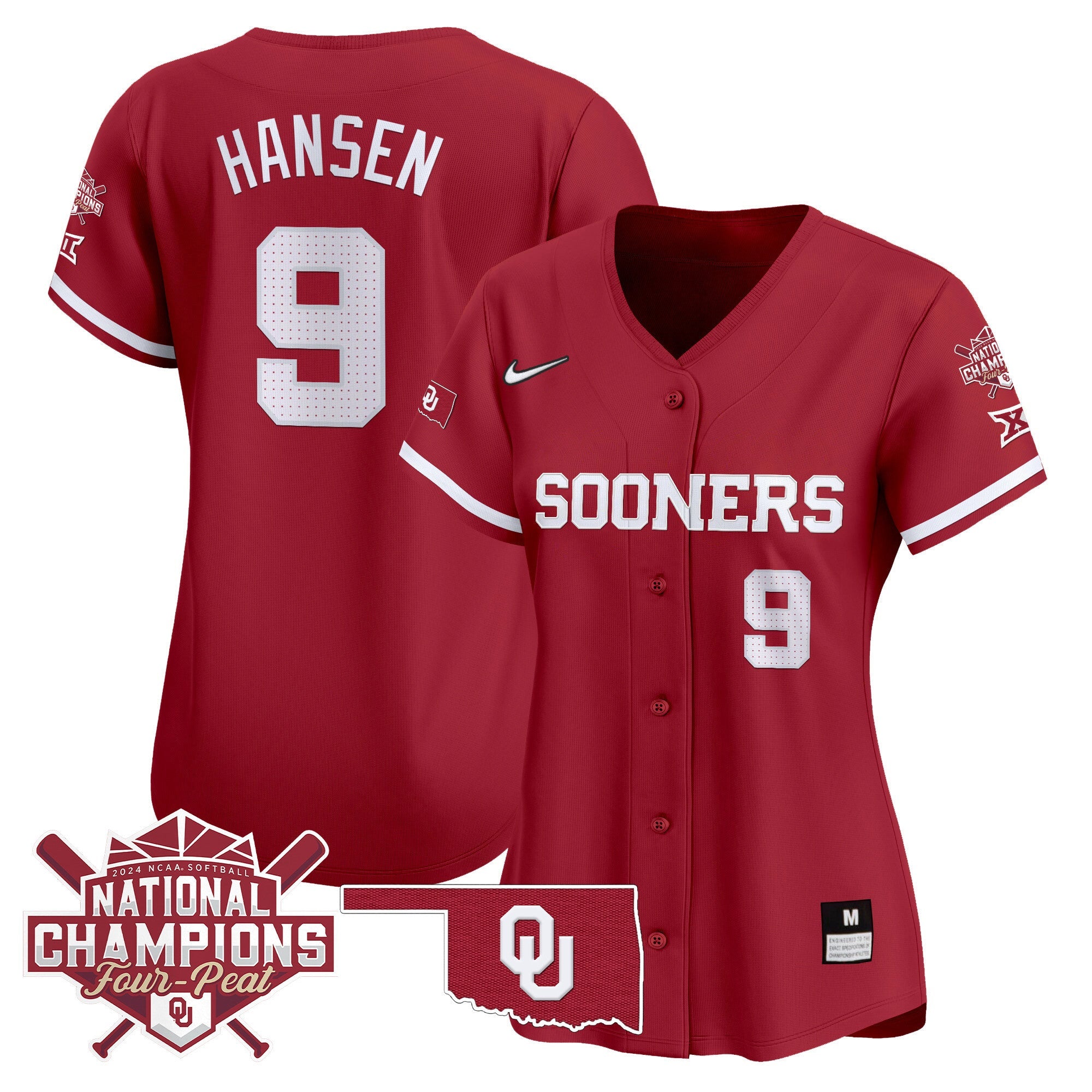 Women’s size – Oklahoma Women’s Champions Patch Vapor Premier Limited Jersey V2