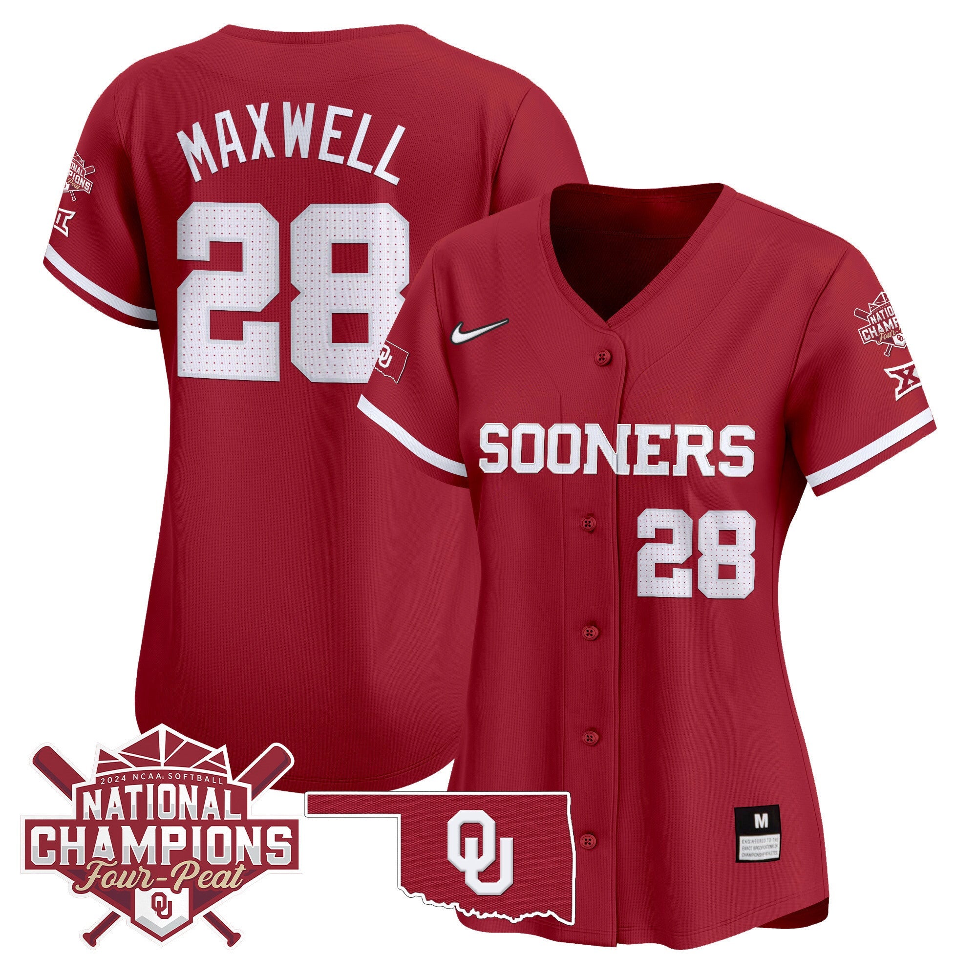 Women’s size – Oklahoma Women’s Champions Patch Vapor Premier Limited Jersey V2