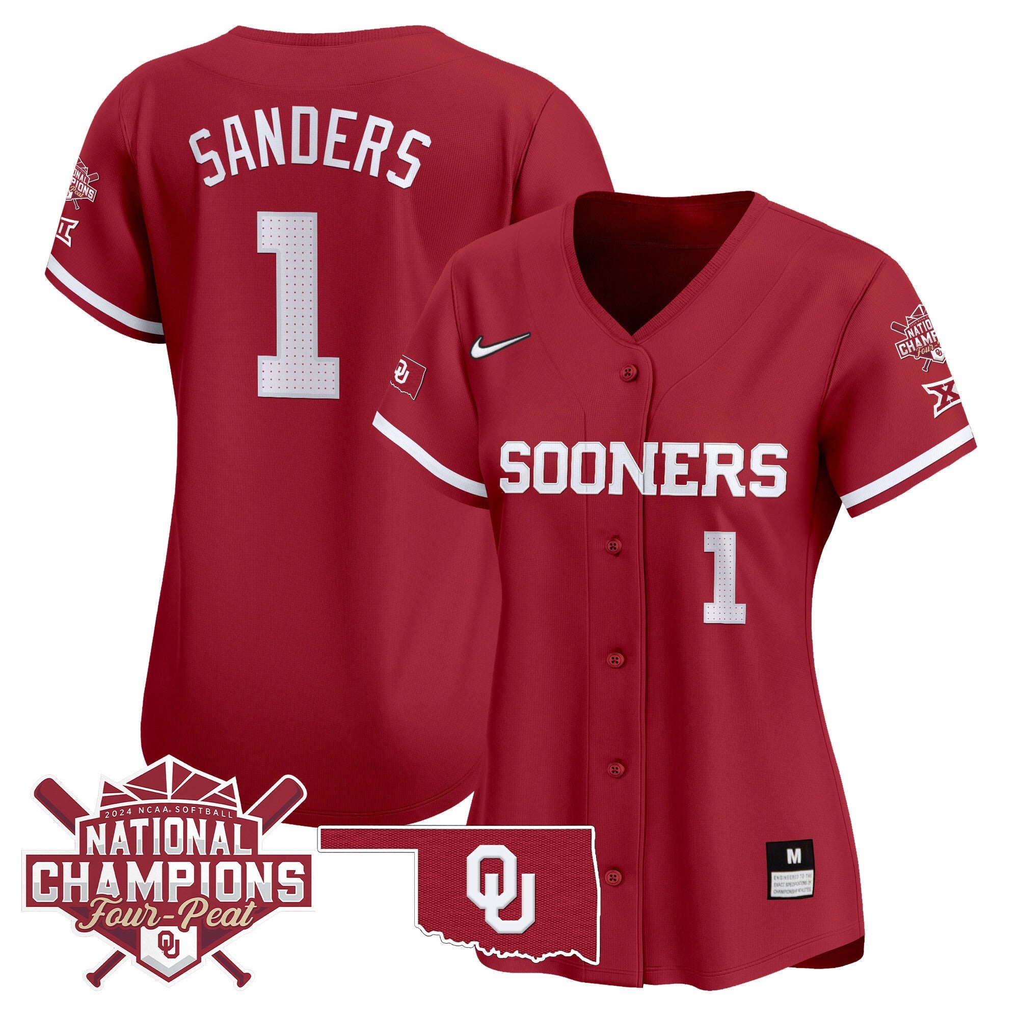 Women’s size – Oklahoma Women’s Champions Patch Vapor Premier Limited Jersey V2