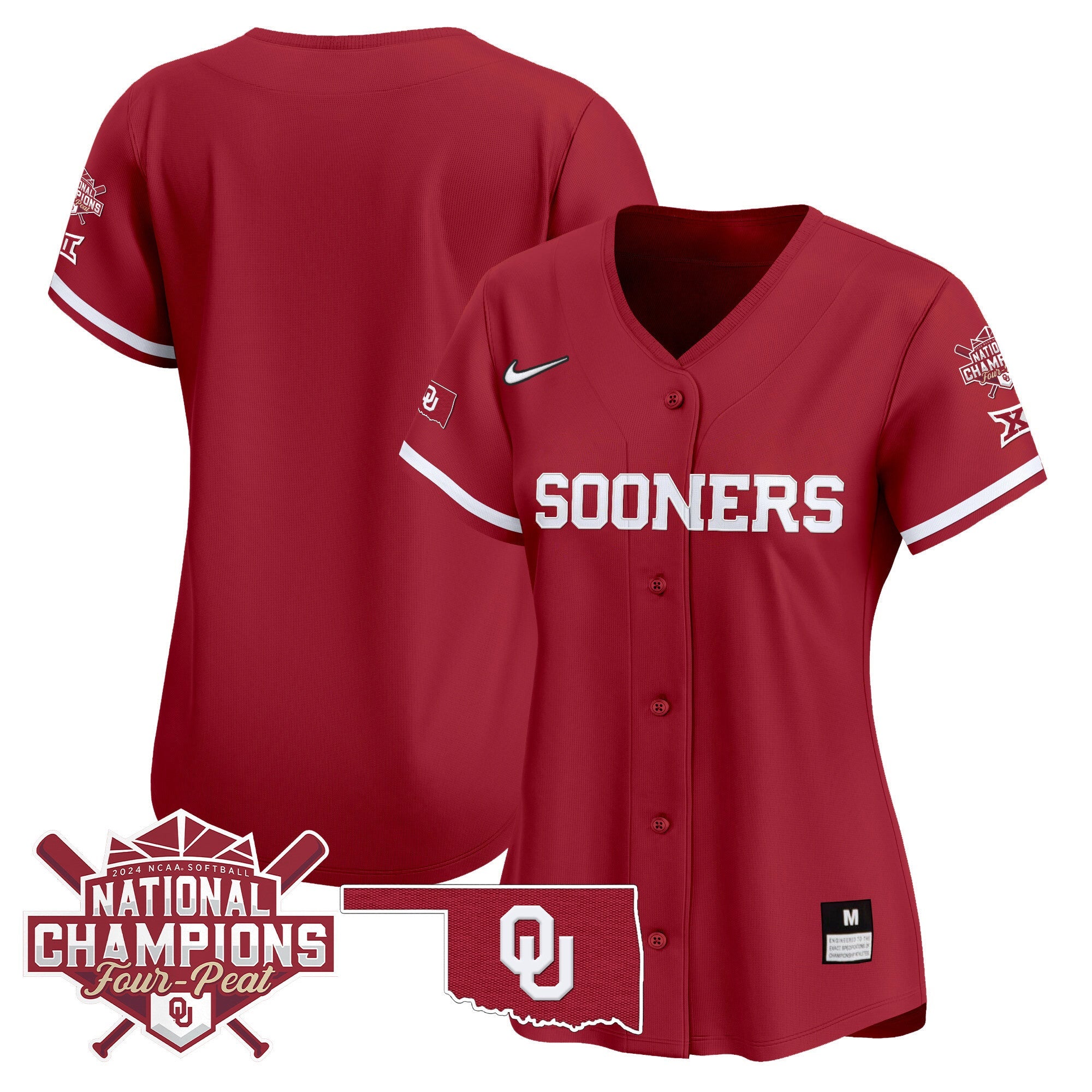 Women’s size – Oklahoma Women’s Champions Patch Vapor Premier Limited Jersey V2