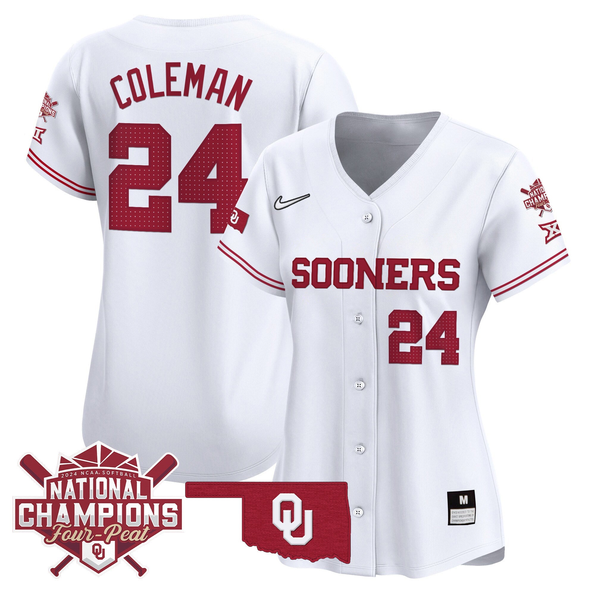 Women’s size – Oklahoma Women’s Champions Patch Vapor Premier Limited Jersey V2