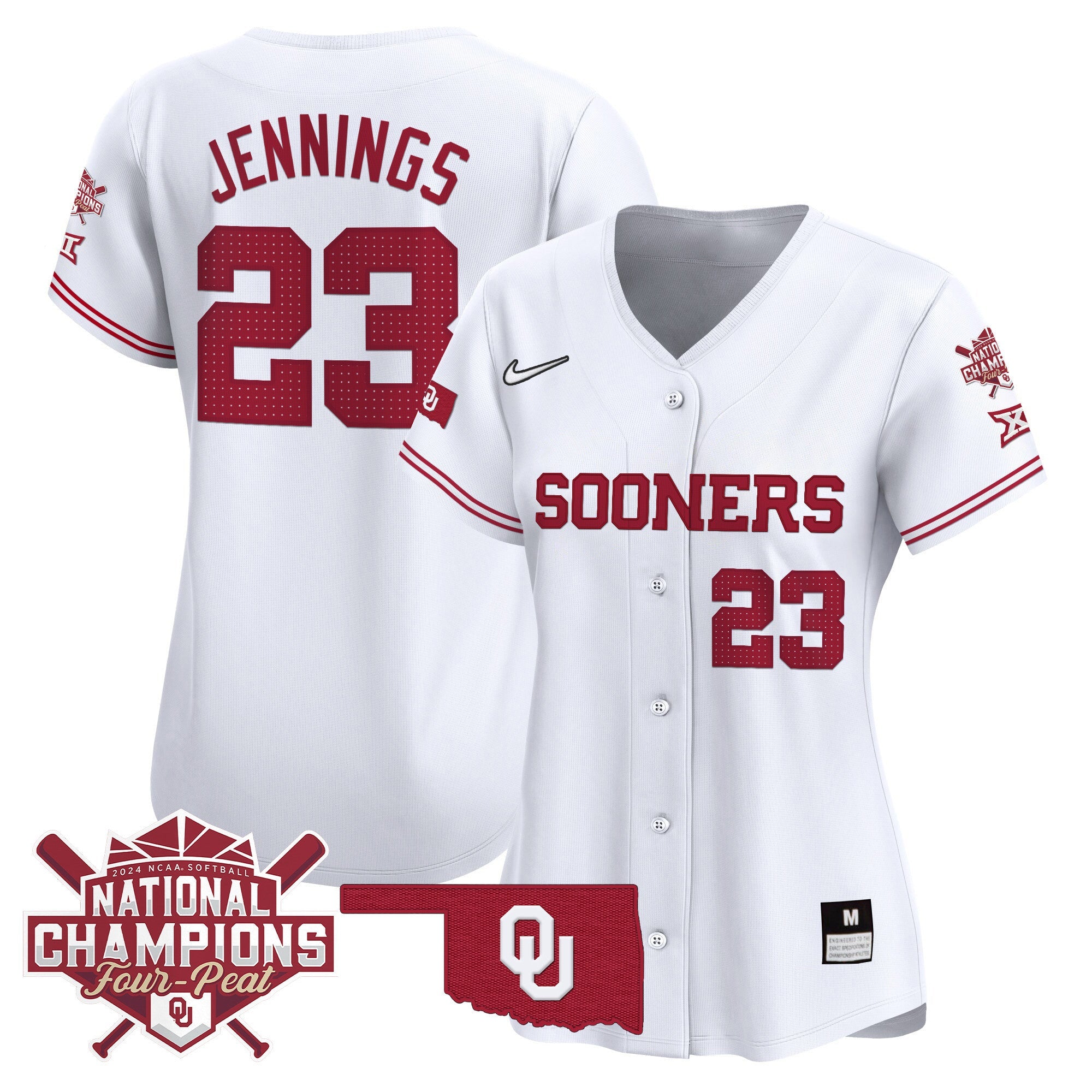 Women’s size – Oklahoma Women’s Champions Patch Vapor Premier Limited Jersey V2