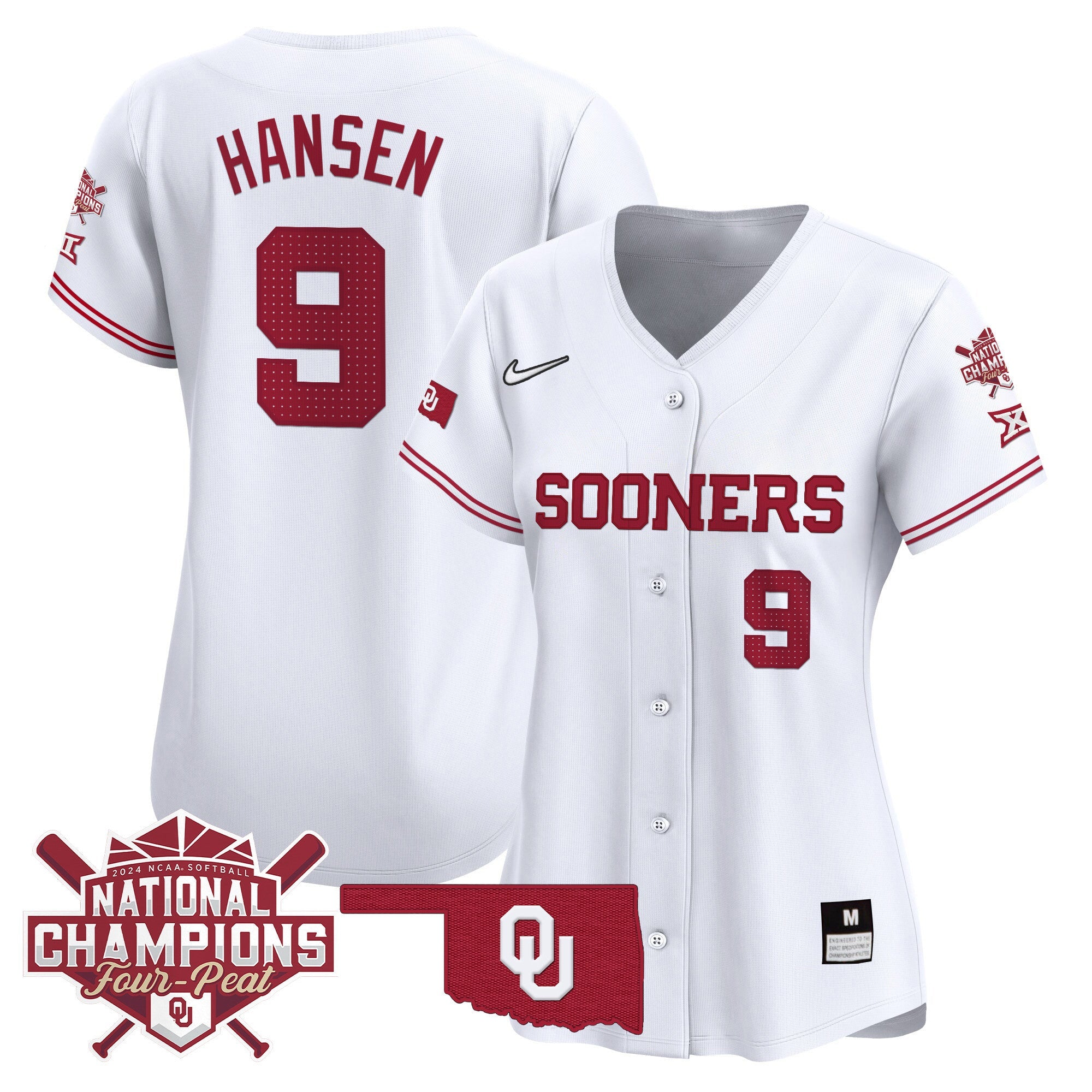 Women’s size – Oklahoma Women’s Champions Patch Vapor Premier Limited Jersey V2
