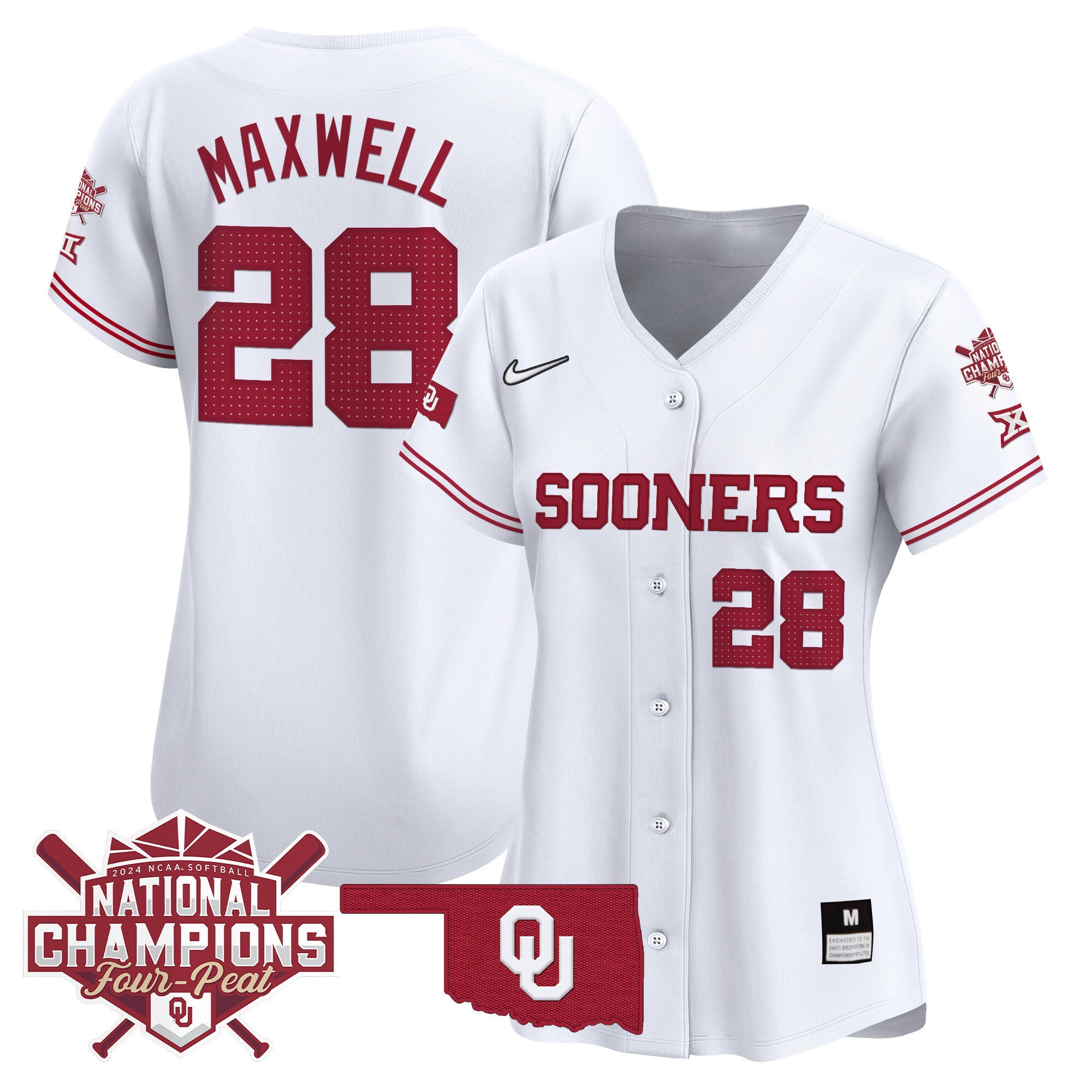 Women’s size – Oklahoma Women’s Champions Patch Vapor Premier Limited Jersey V2
