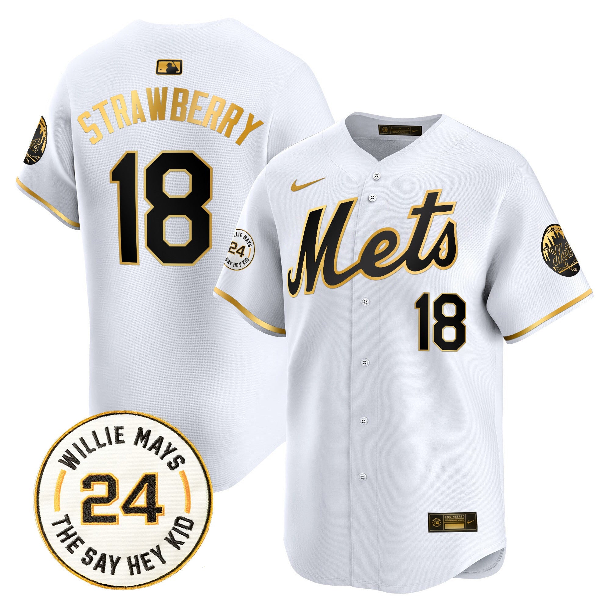 Men’s Willie Mays Patch Vapor Premier Limited Jersey