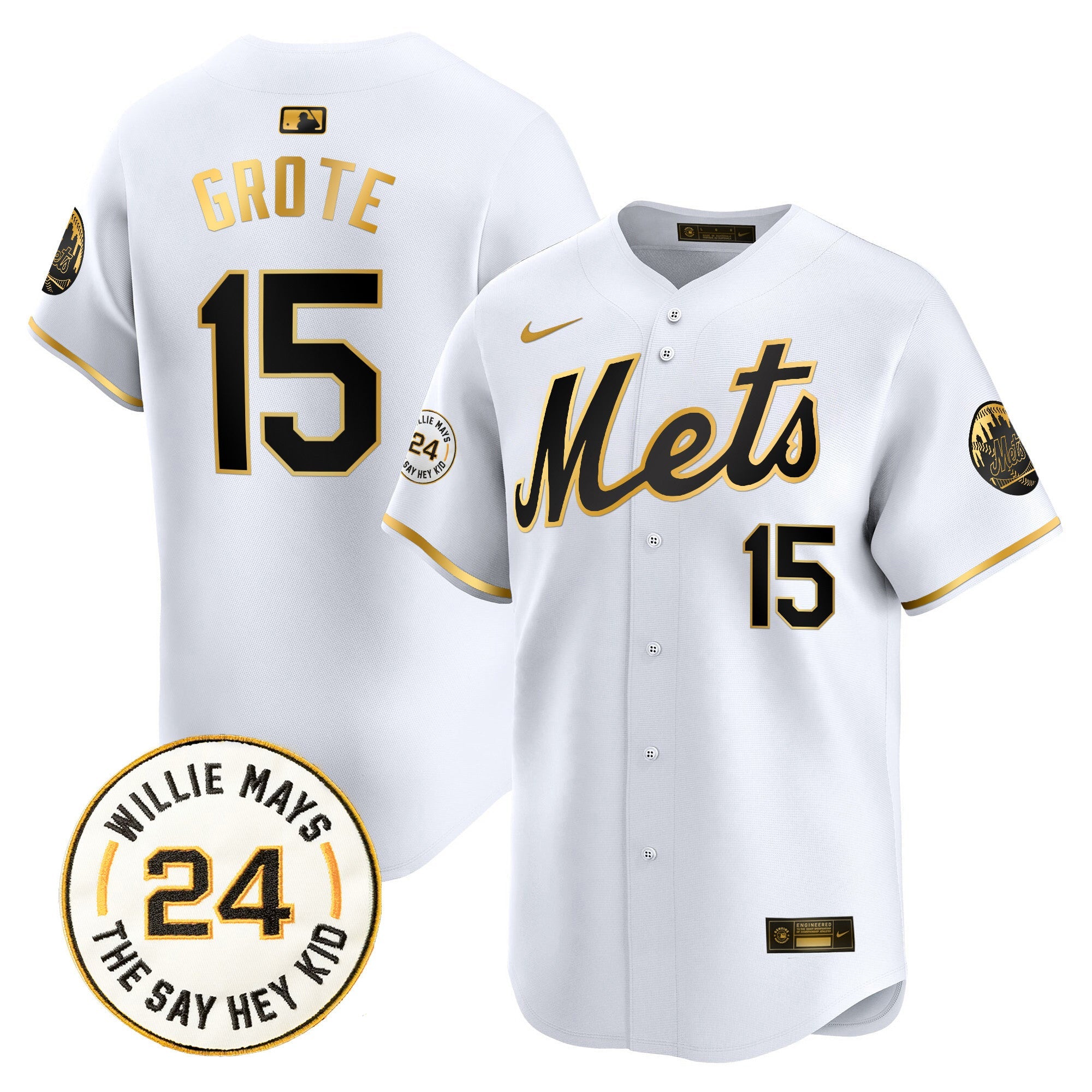 Men’s Willie Mays Patch Vapor Premier Limited Jersey