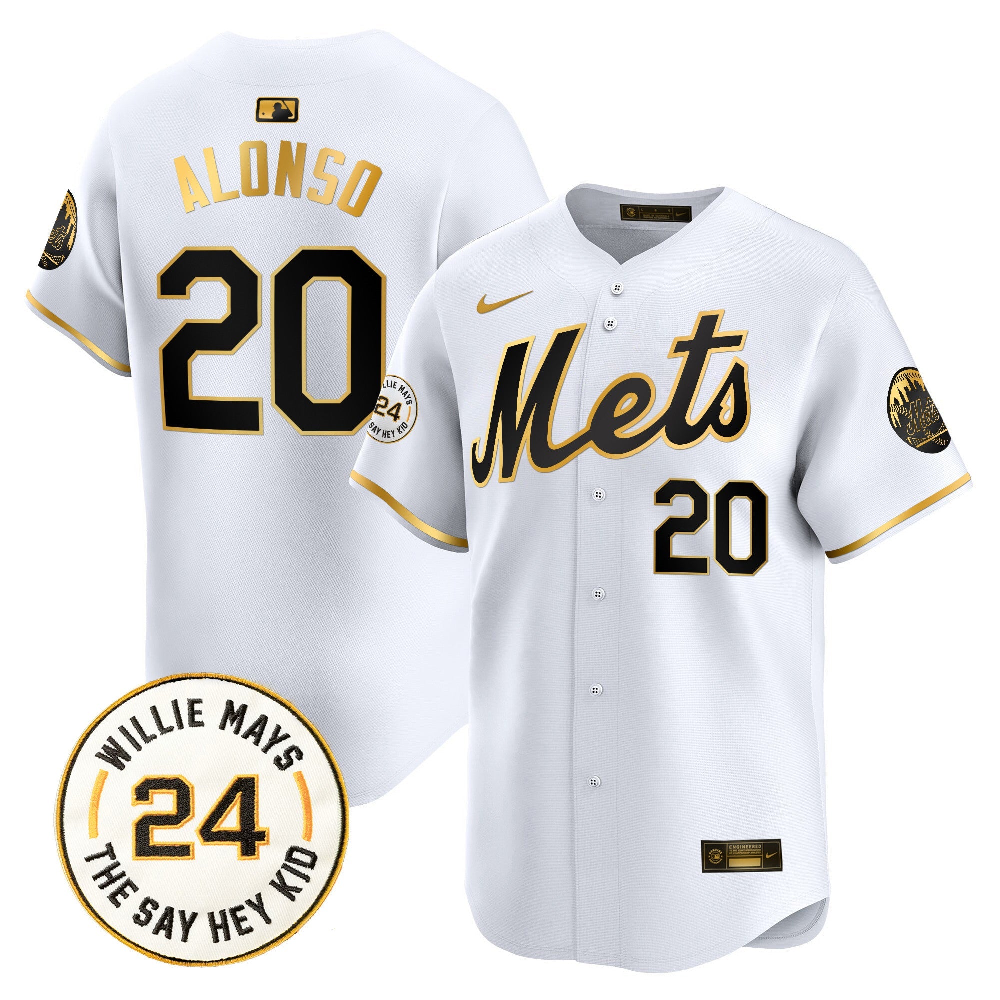 Men’s Willie Mays Patch Vapor Premier Limited Jersey
