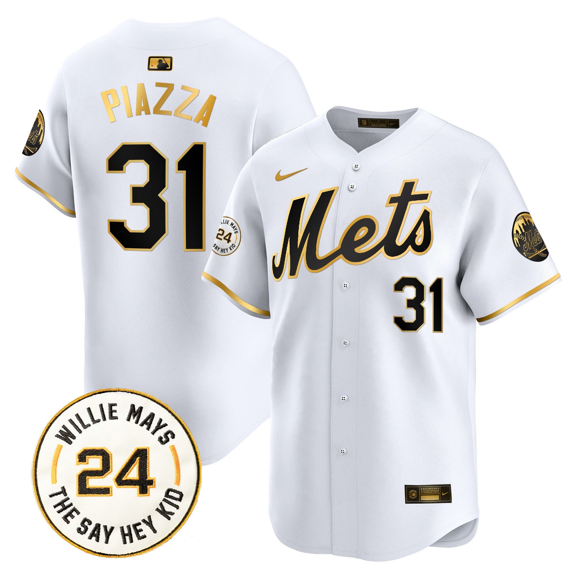 Men’s Willie Mays Patch Vapor Premier Limited Jersey