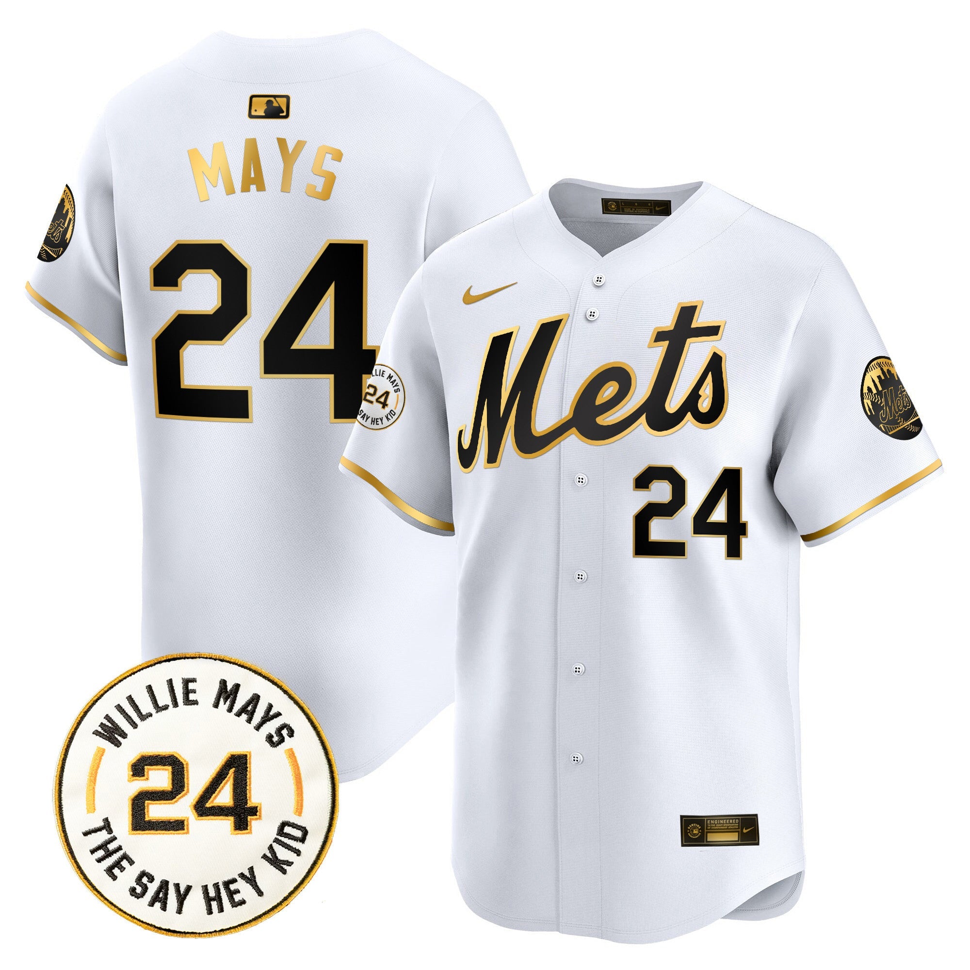 Men’s Willie Mays Patch Vapor Premier Limited Jersey