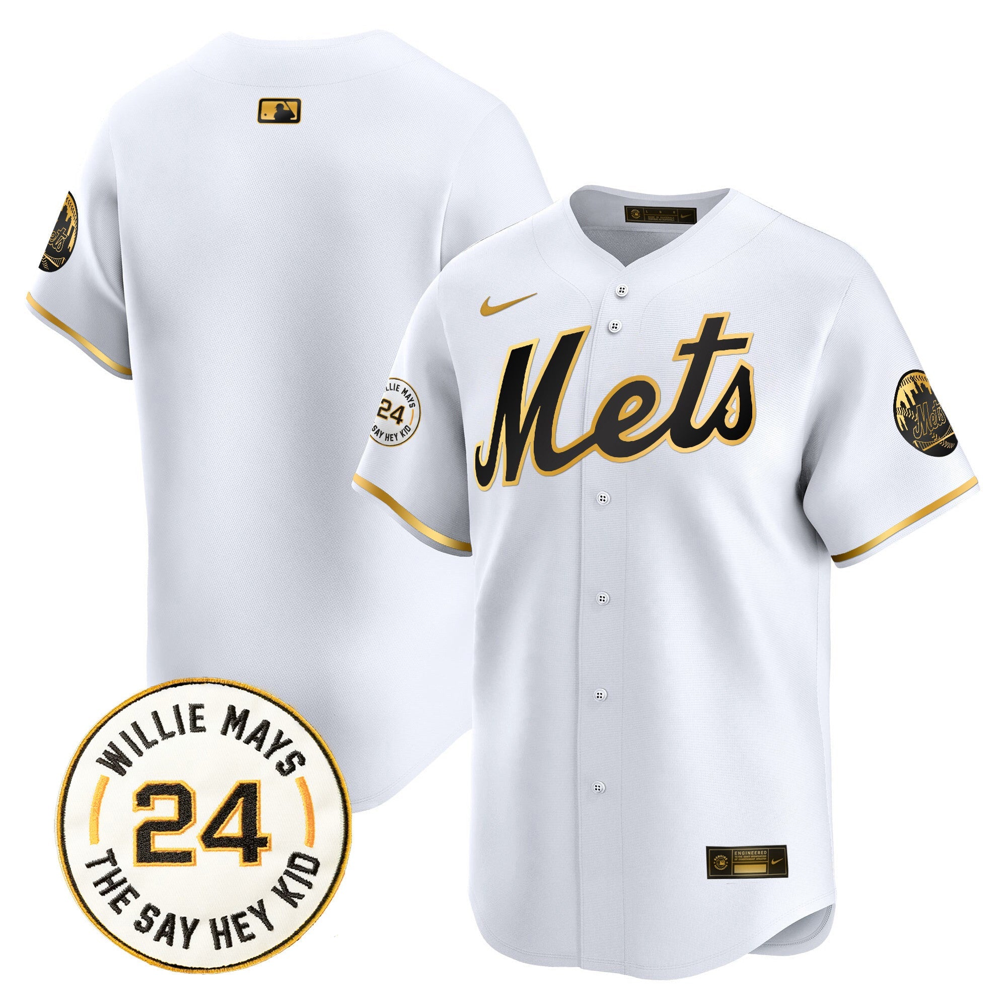 Men’s Willie Mays Patch Vapor Premier Limited Jersey