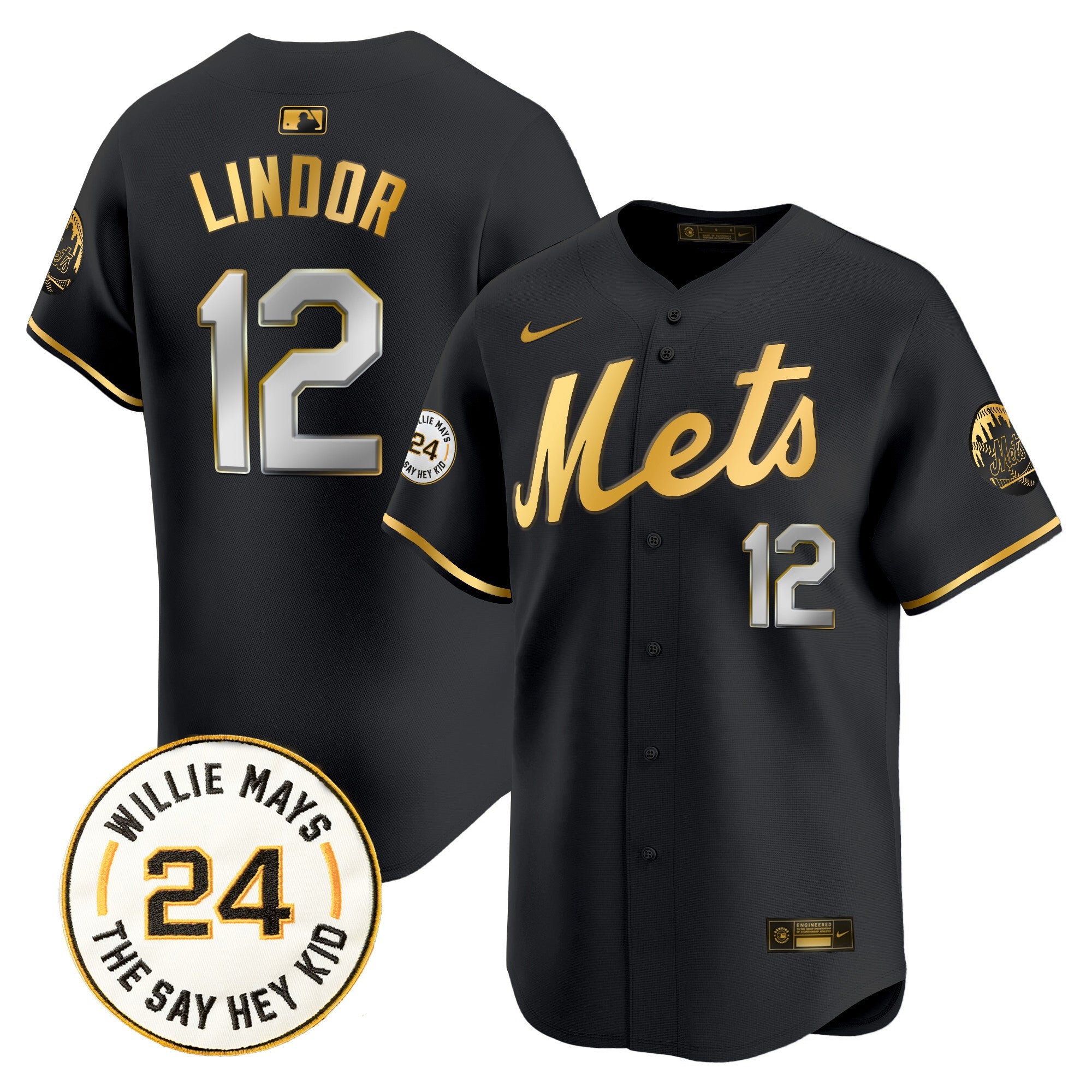Men’s Willie Mays Patch Vapor Premier Limited Jersey